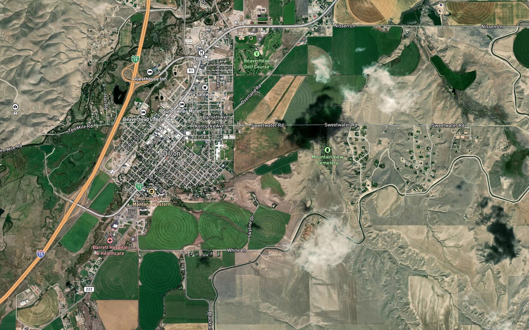 Satellite map of the Dillon Canal