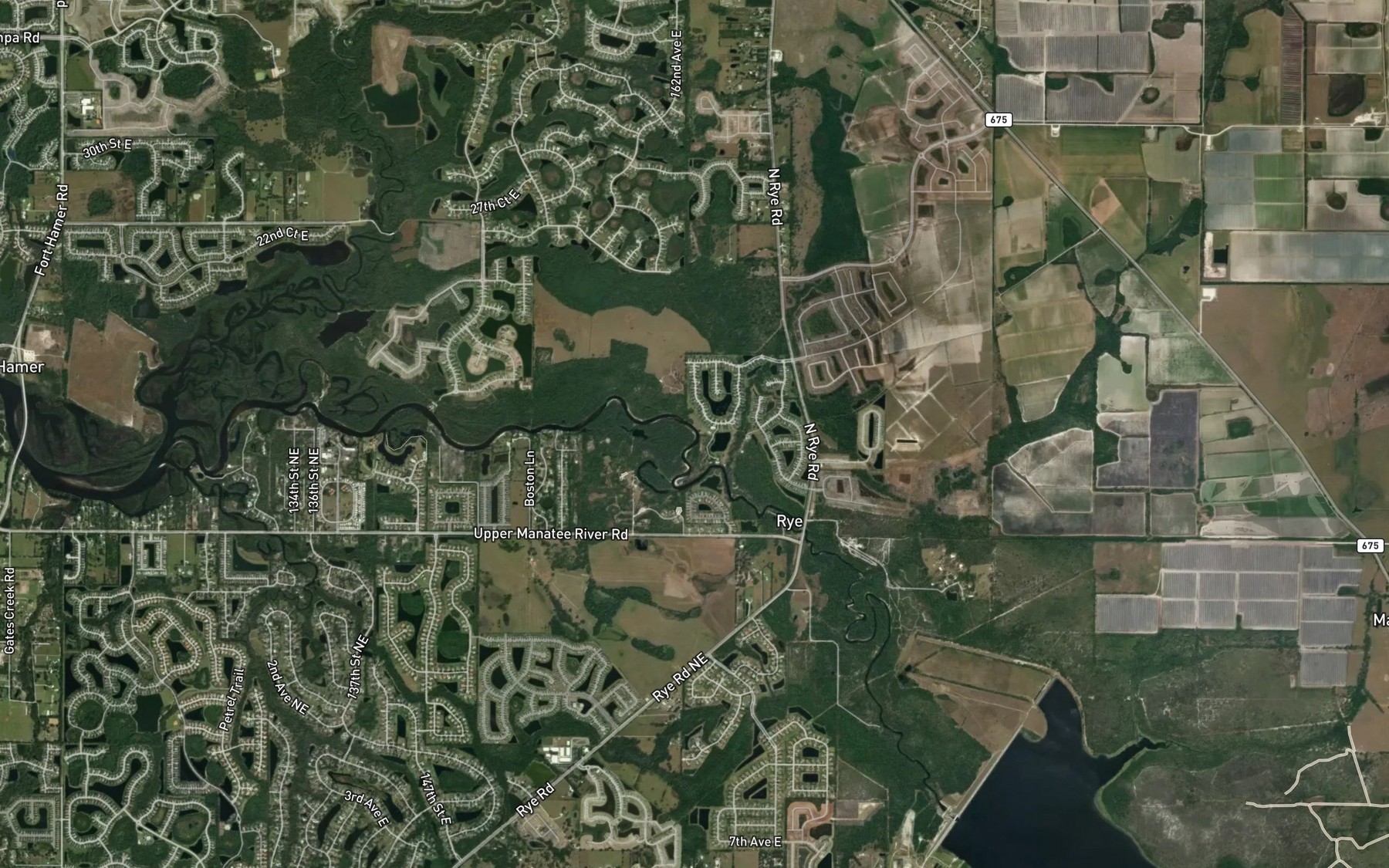 Satellite map of the Goddard Creek