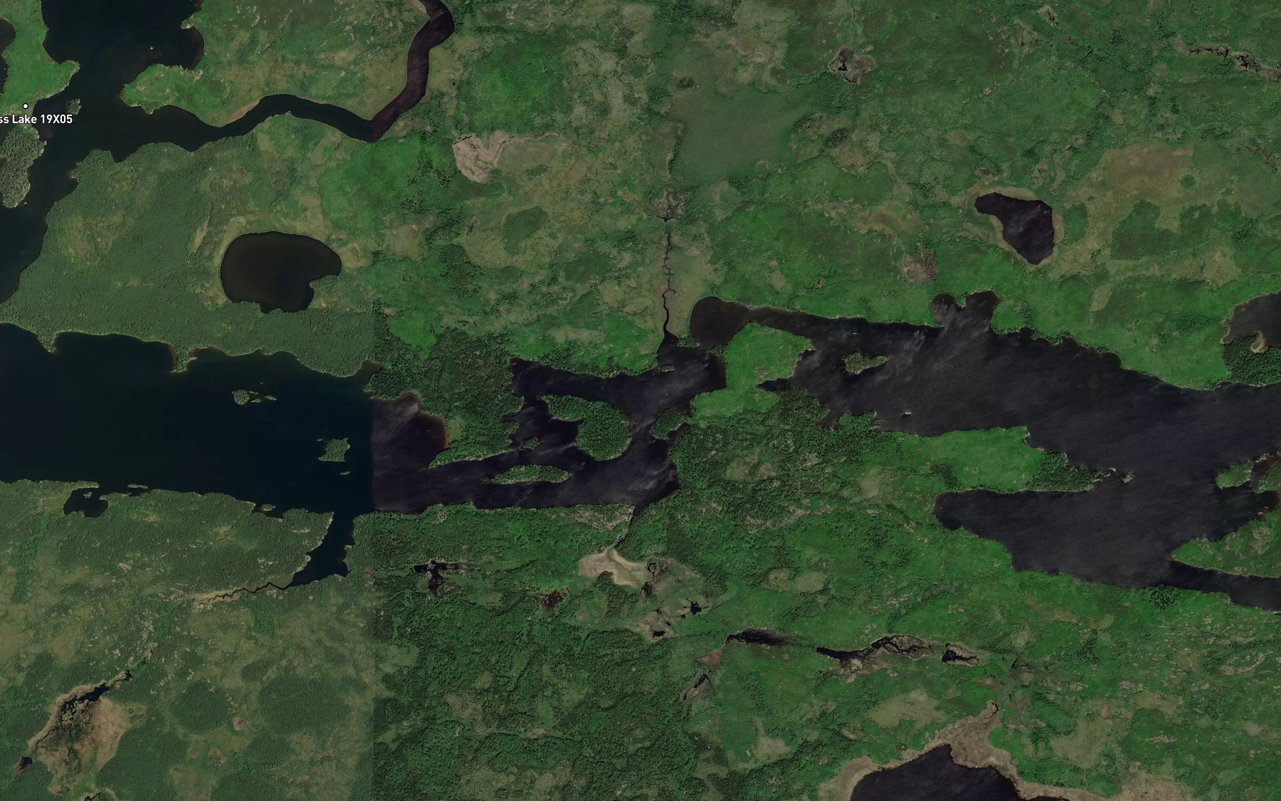 Satellite map of the White Rabbit Lake