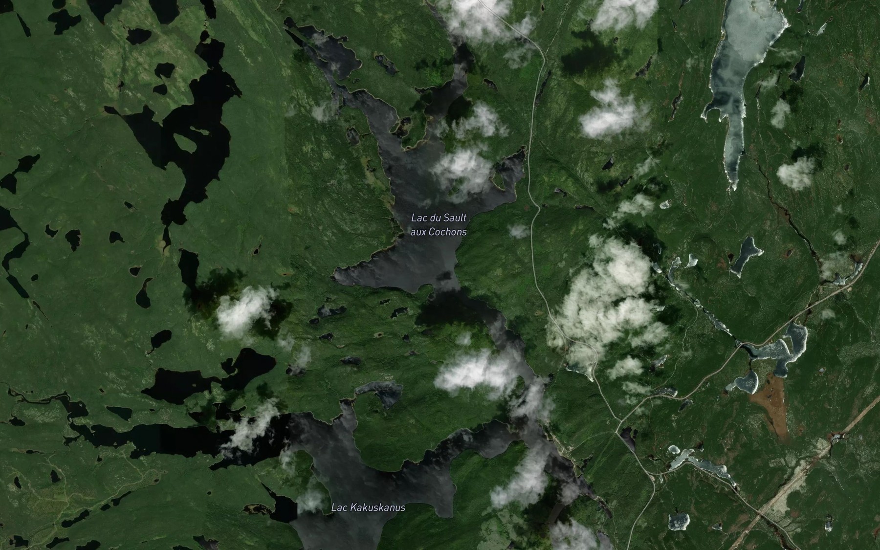 Satellite map of the Lac du Sault aux Cochons