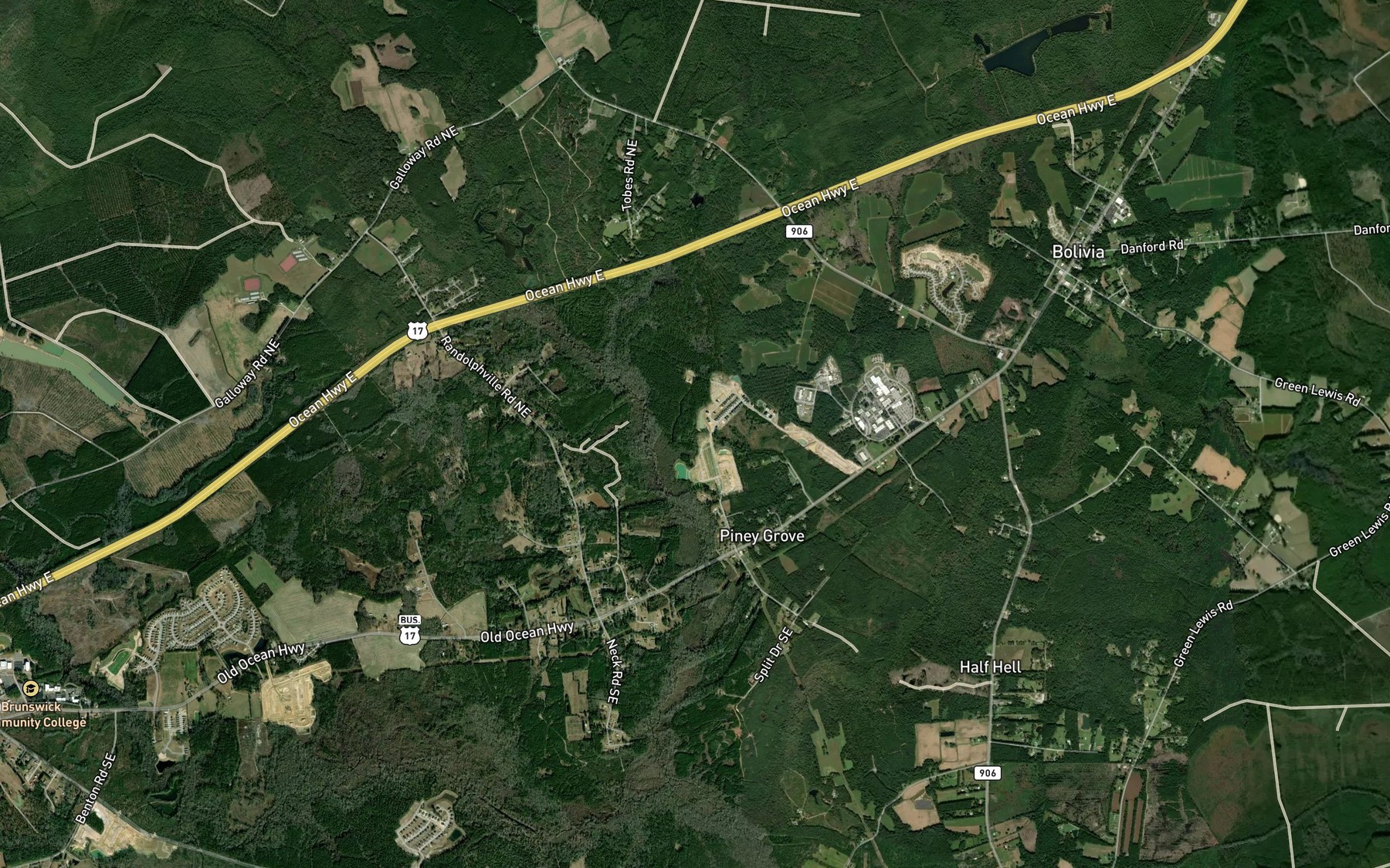 Satellite map of the Pine Log Branch