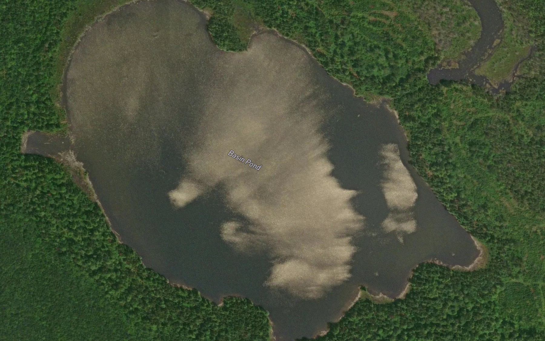 Satellite map of the Basin Pond