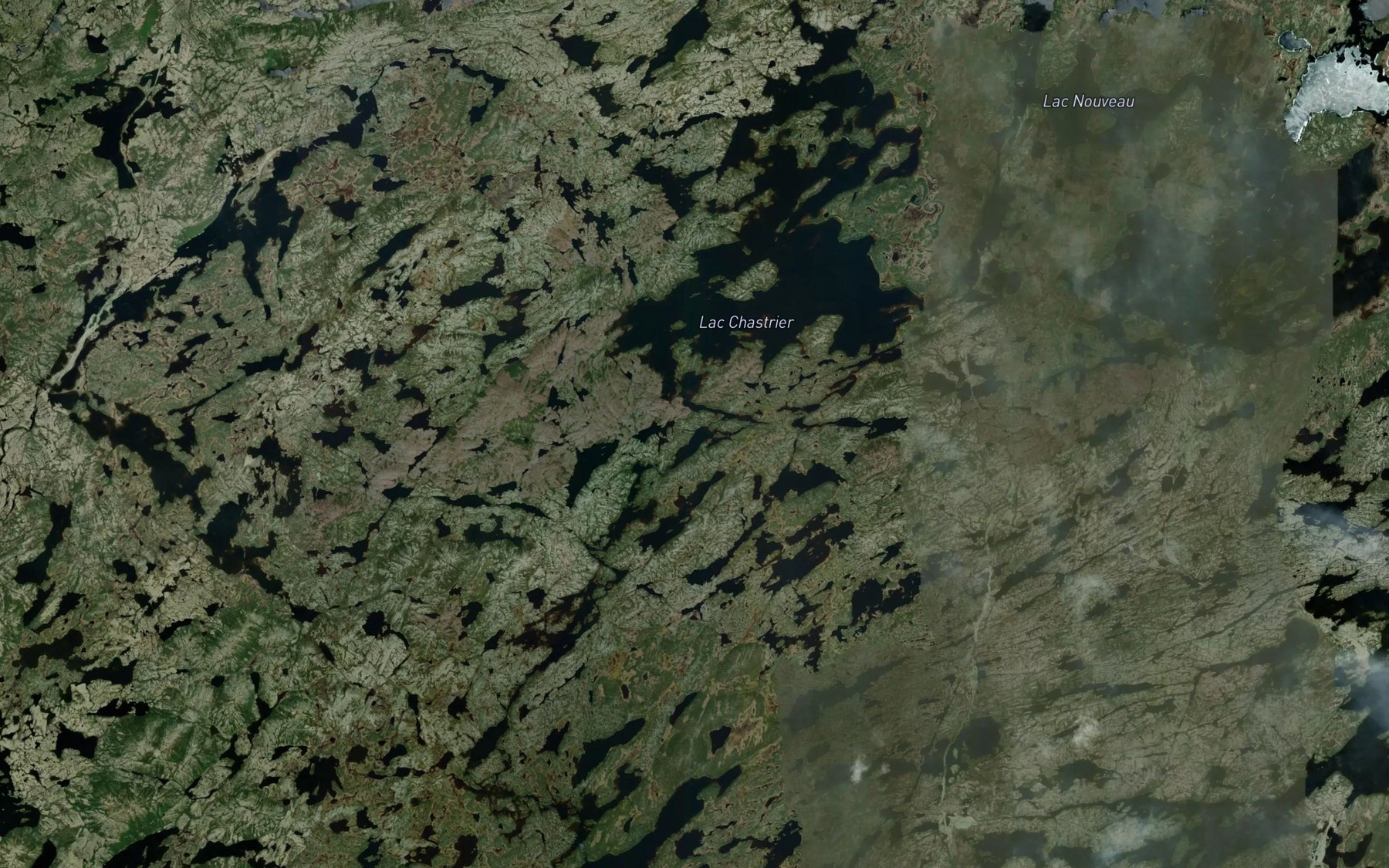Satellite map of the Lac Chastrier
