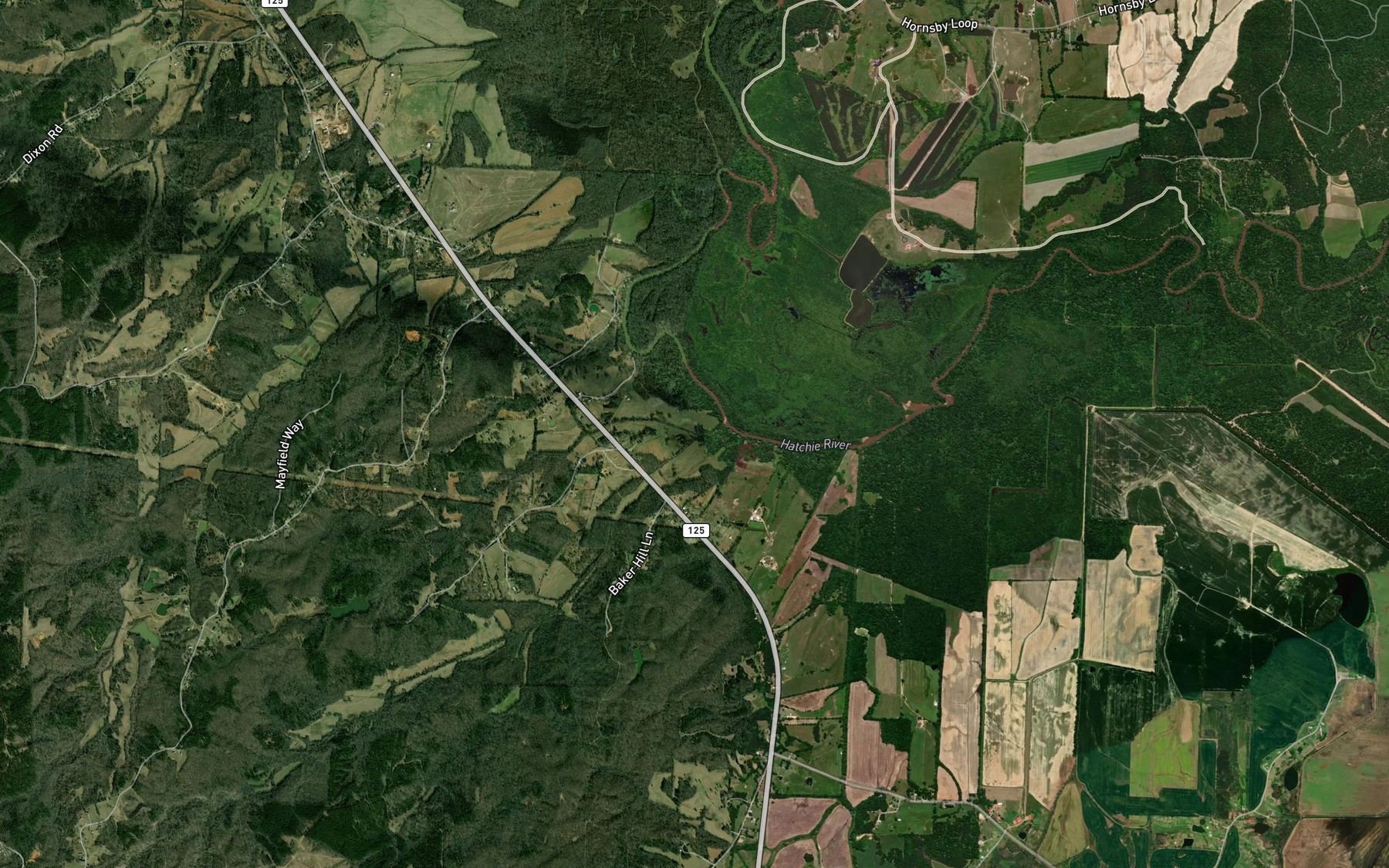 Satellite map of the Deadman Branch