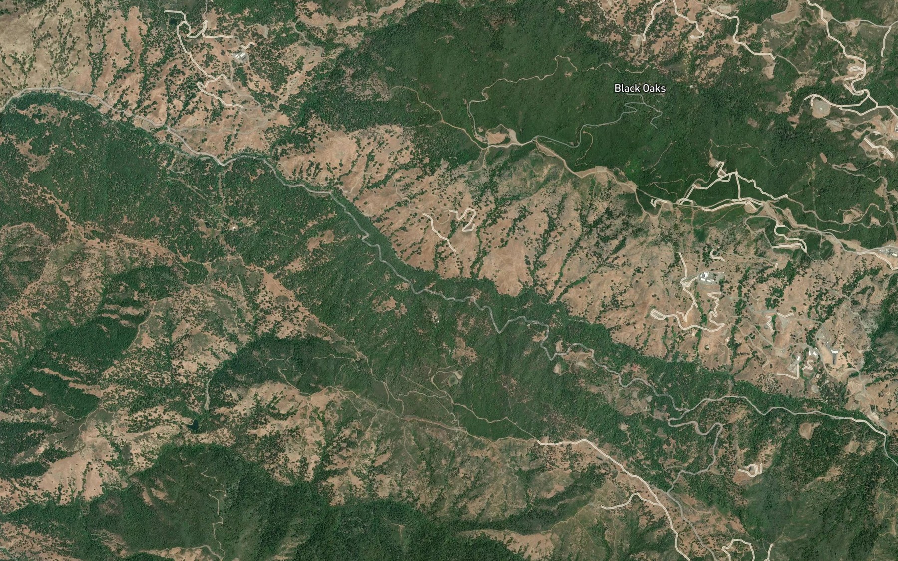 Satellite map of the Truitt Creek