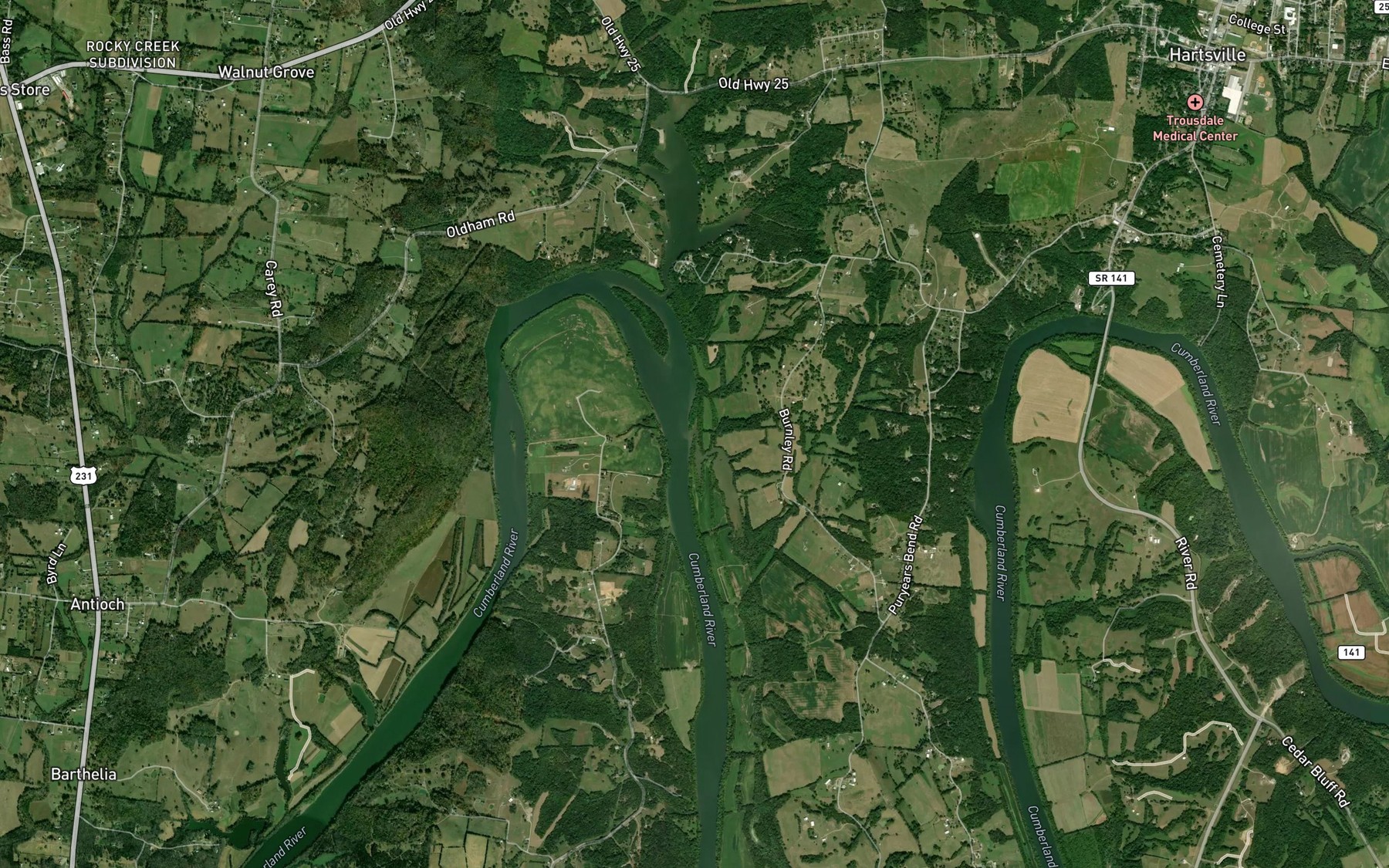 Satellite map of the Neely Branch