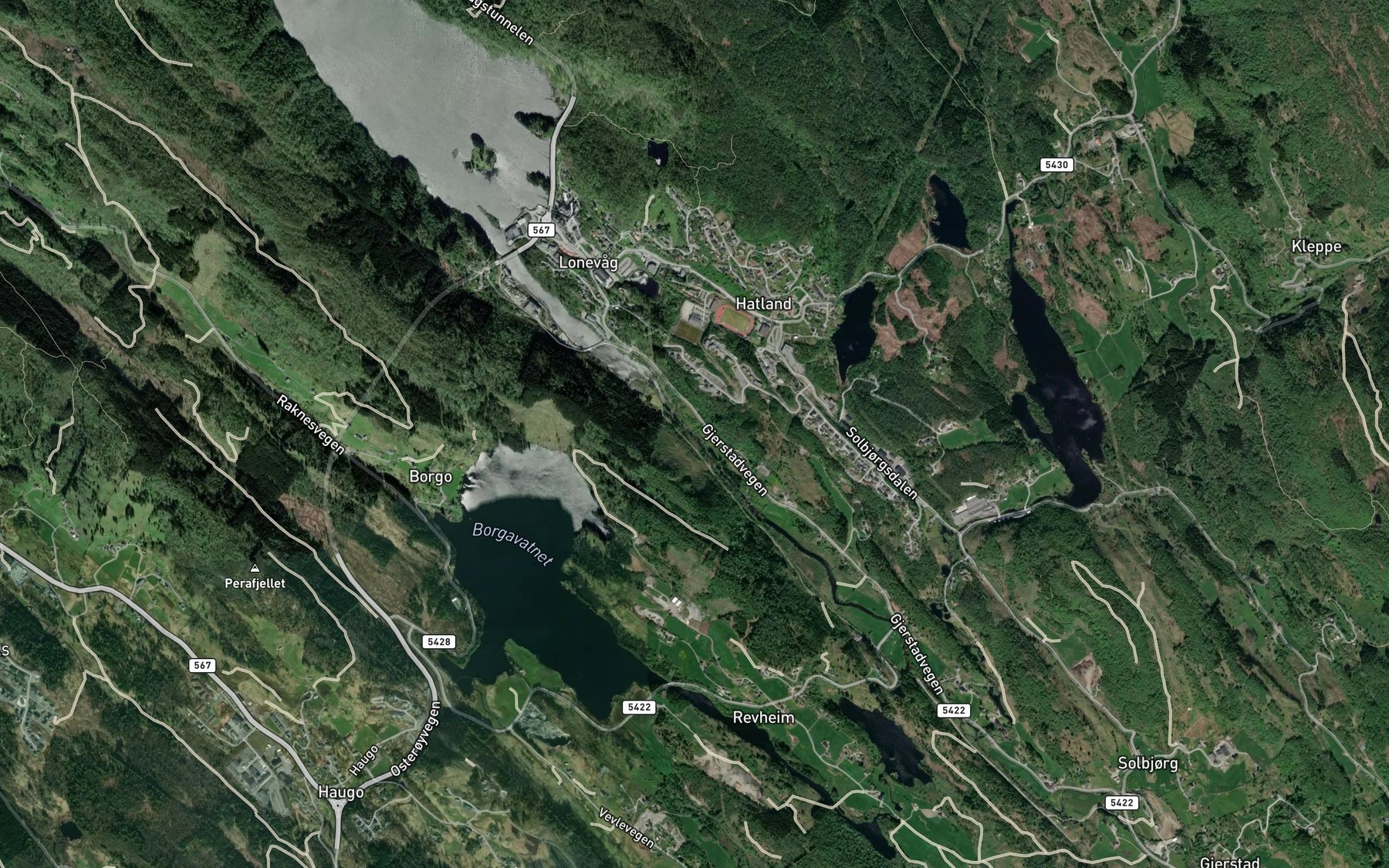 Satellite map of the Giljafossen