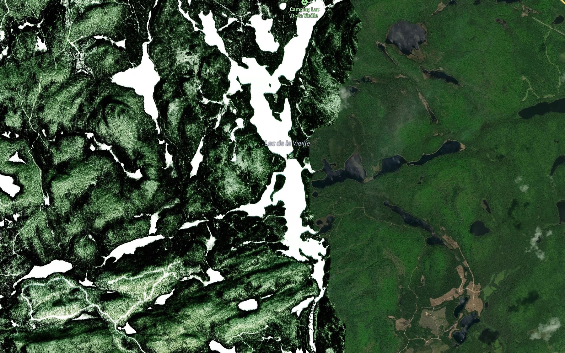 Satellite map of the Lac de la Vieille