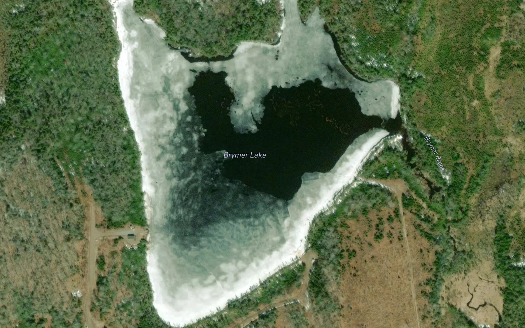 Satellite map of the Brymer Lake