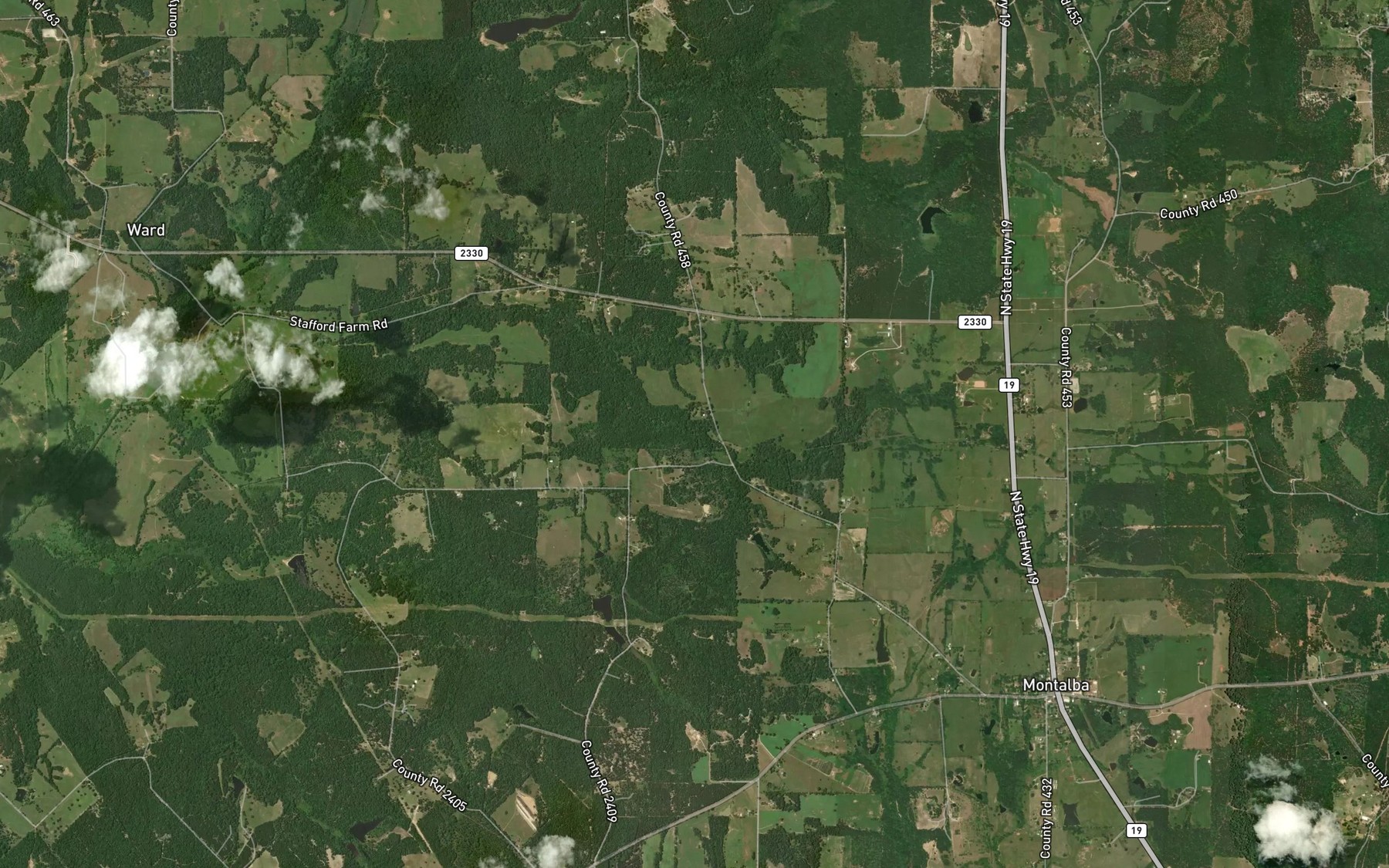Satellite map of the Holly Spring
