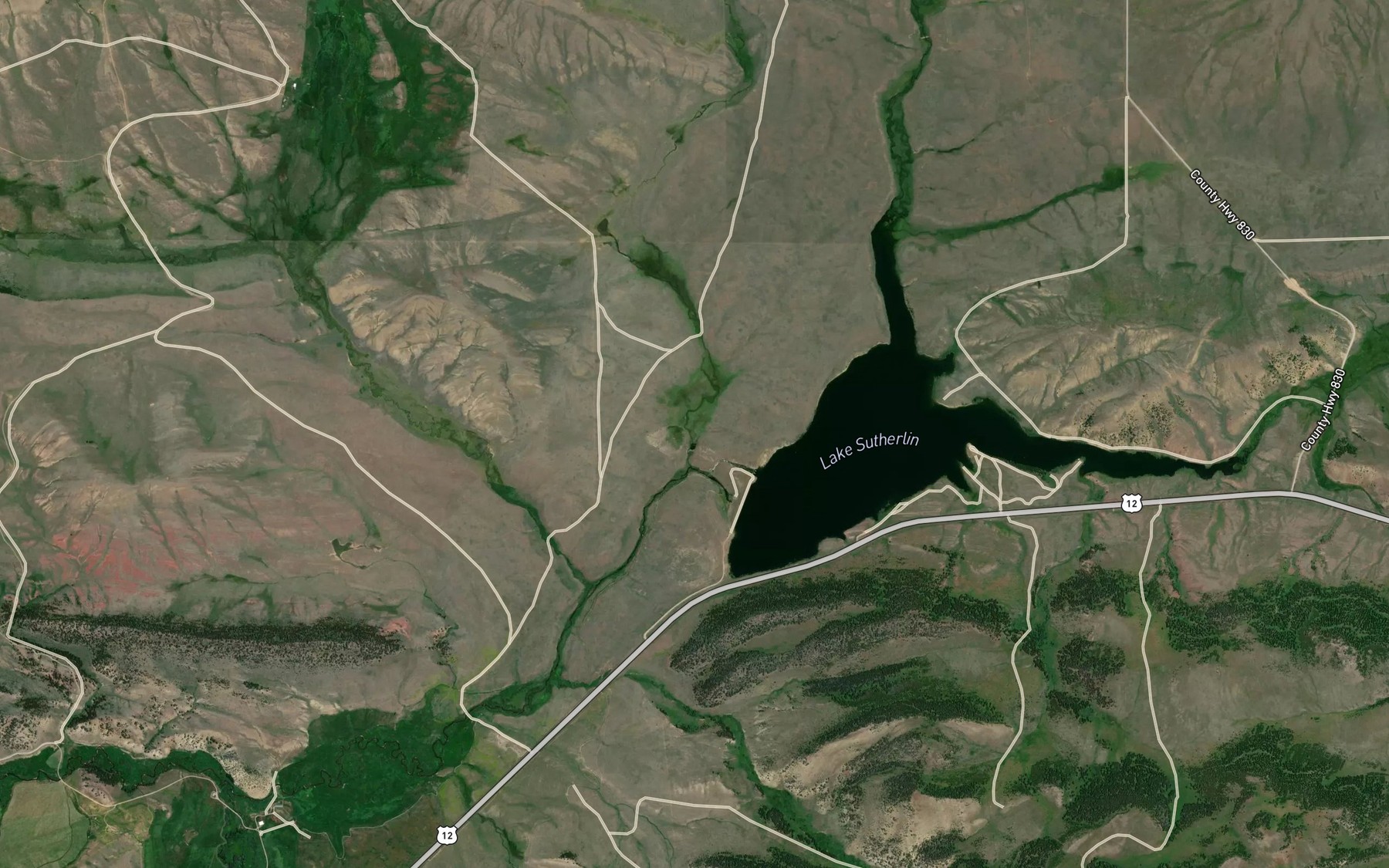 Satellite map of the Ice Creek