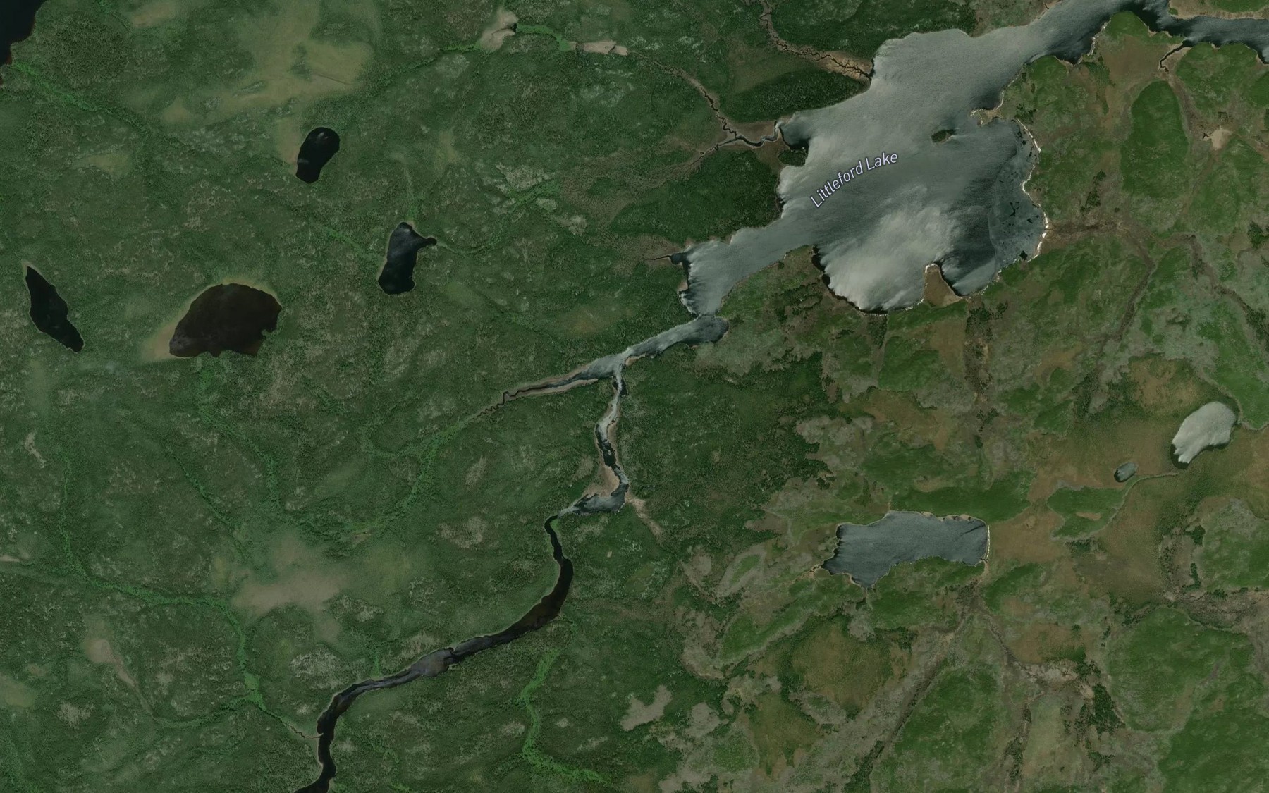 Satellite map of the Gitche River
