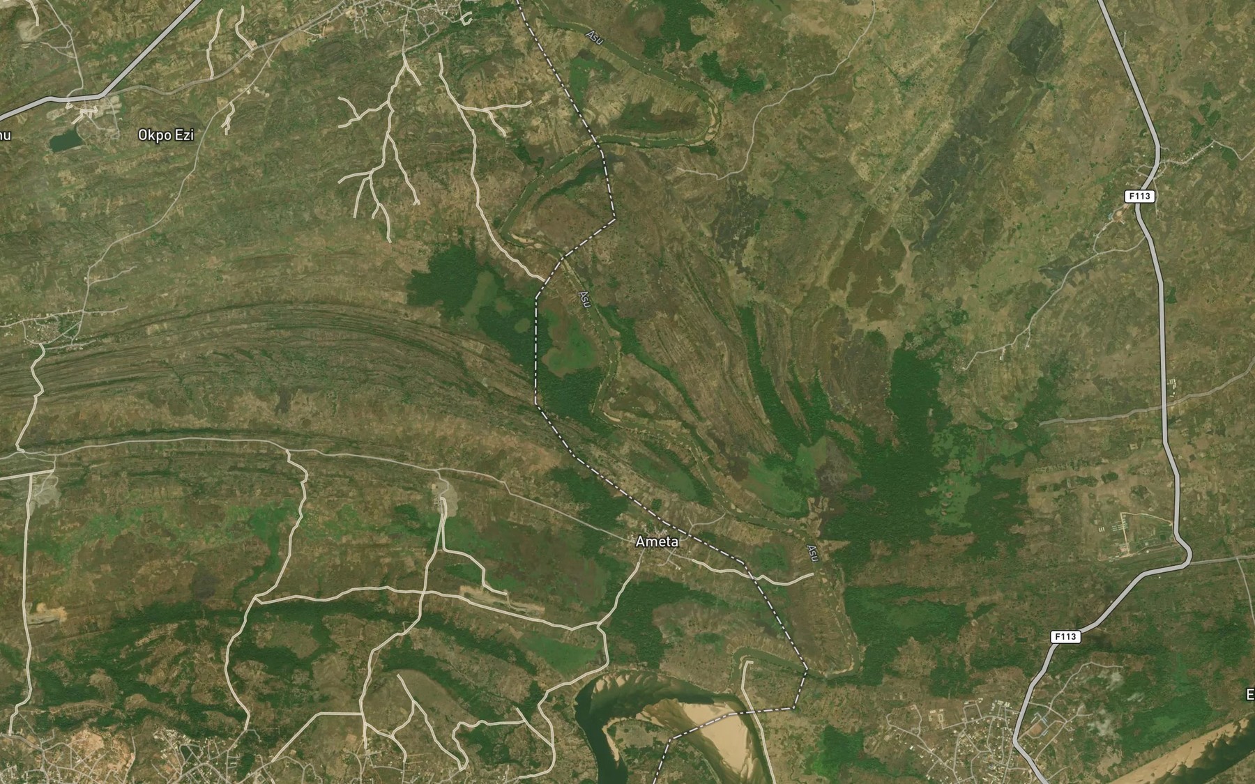 Satellite map of the River Iyogue