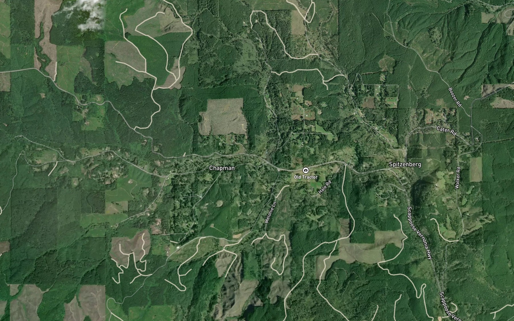 Satellite map of the Cedar Creek