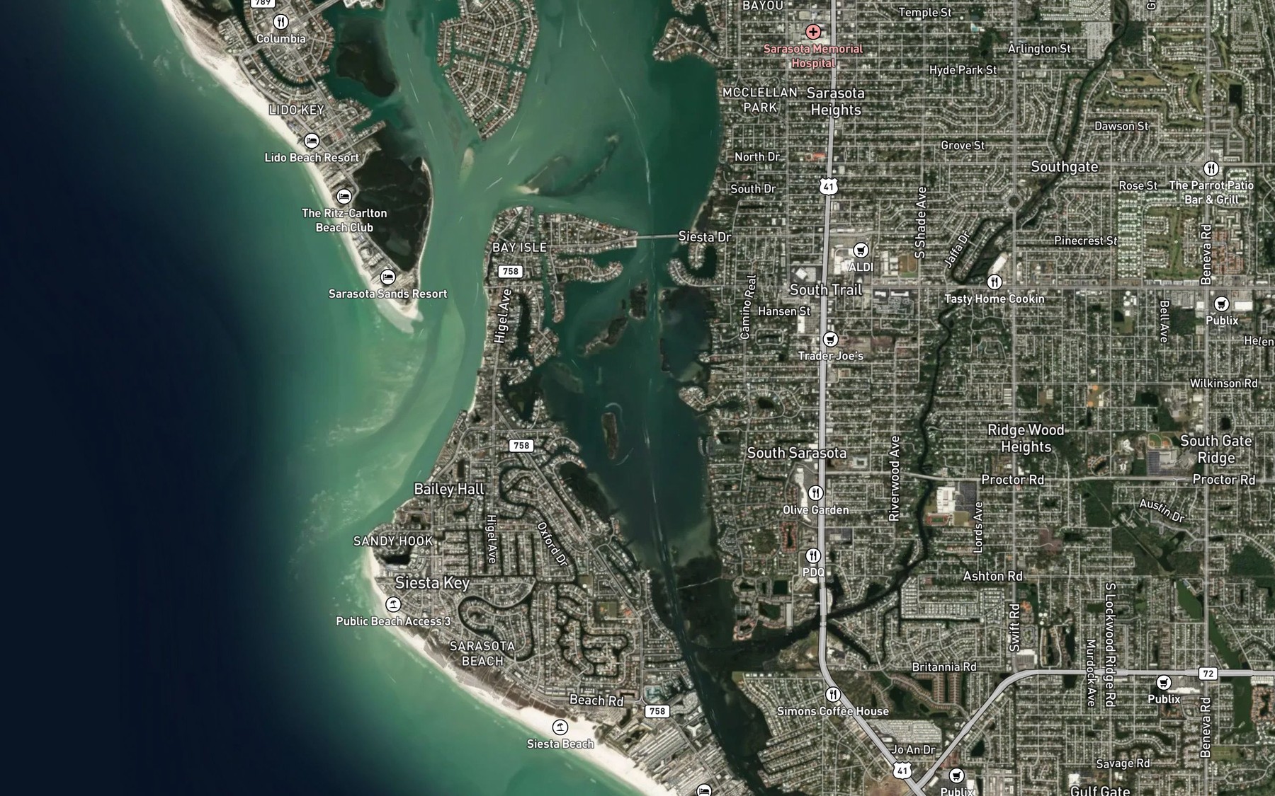 Satellite map of the Roberts Bay