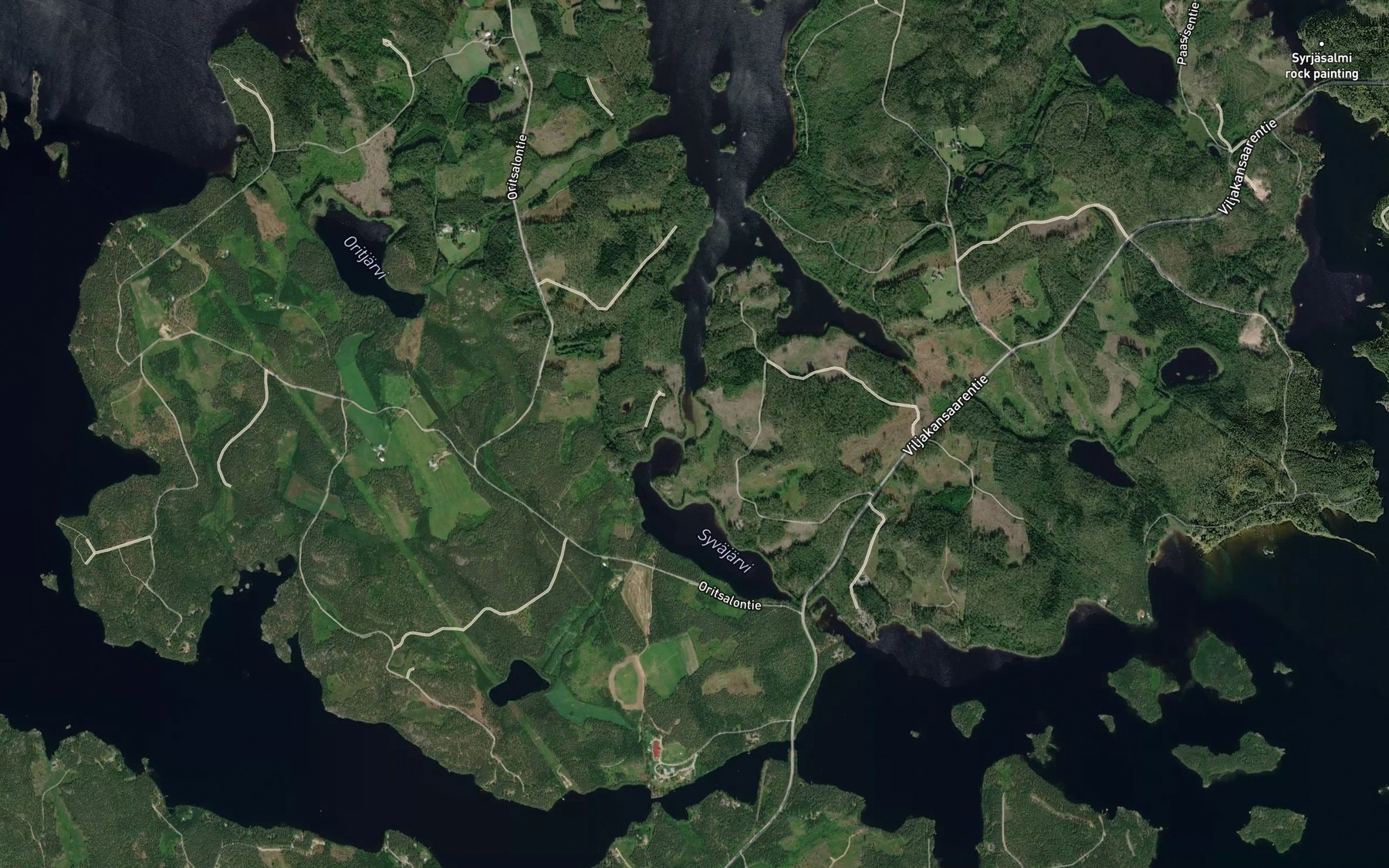 Satellite map of the Ruokosalmi