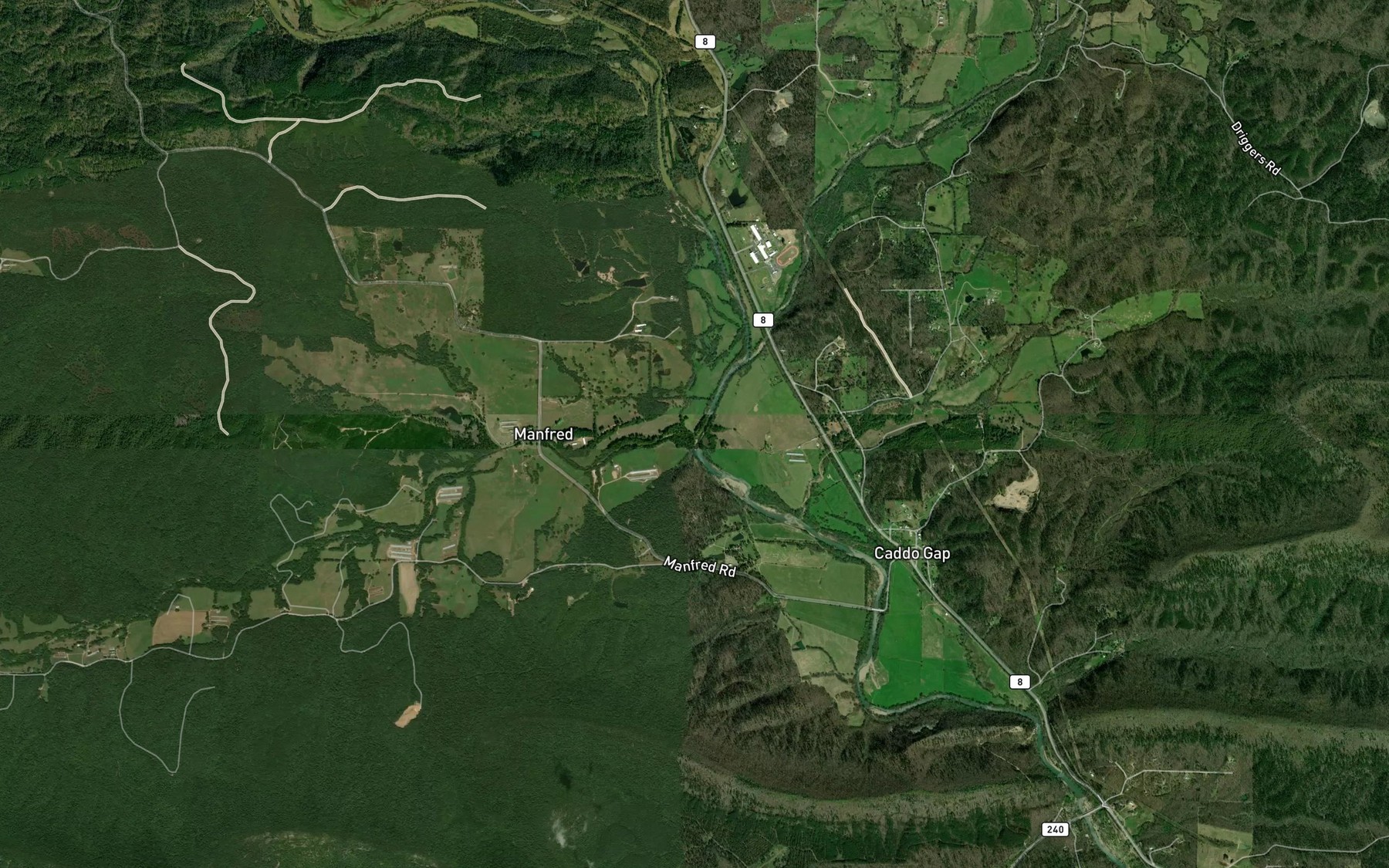 Satellite map of the Mill Creek