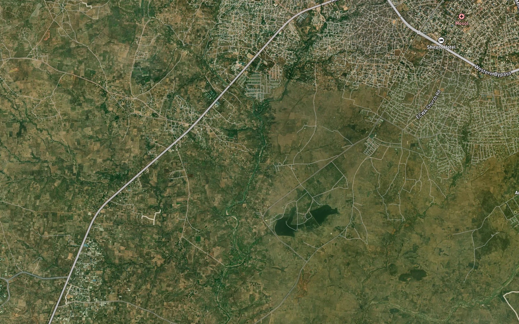 Satellite map of the River Guduko