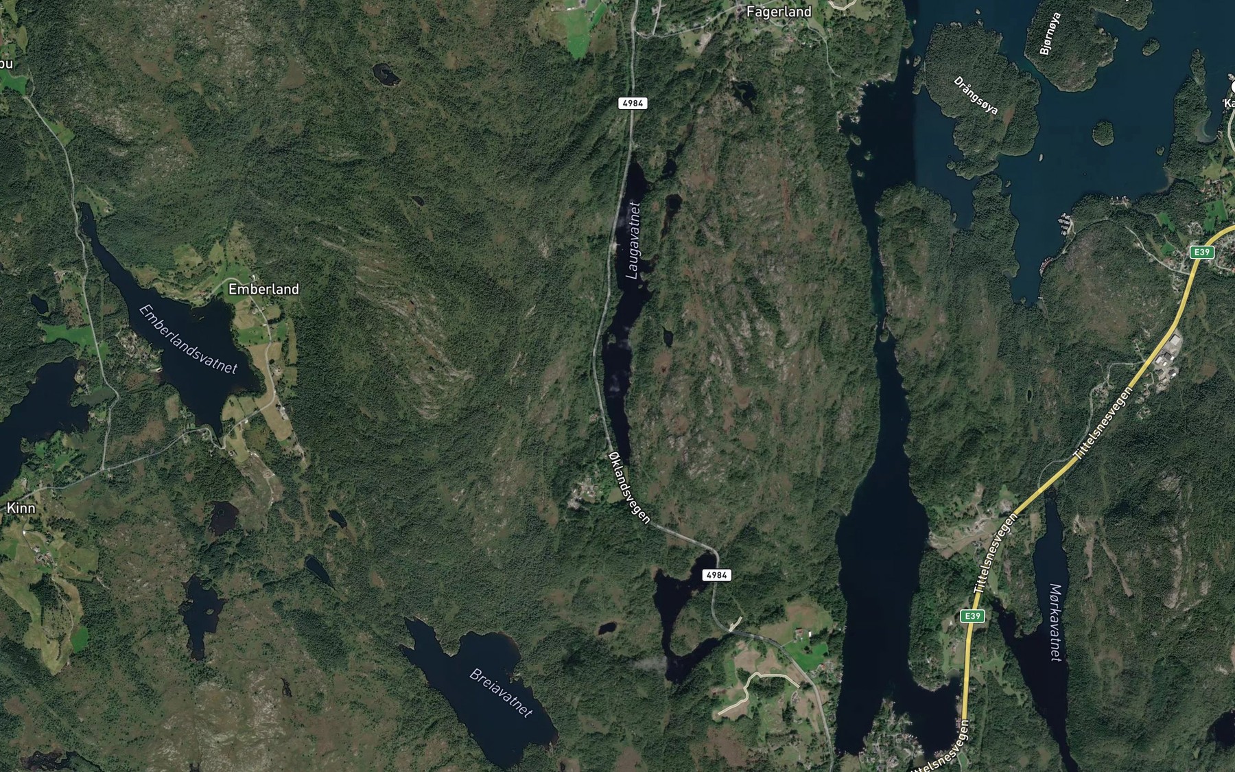 Satellite map of the Langavatnet