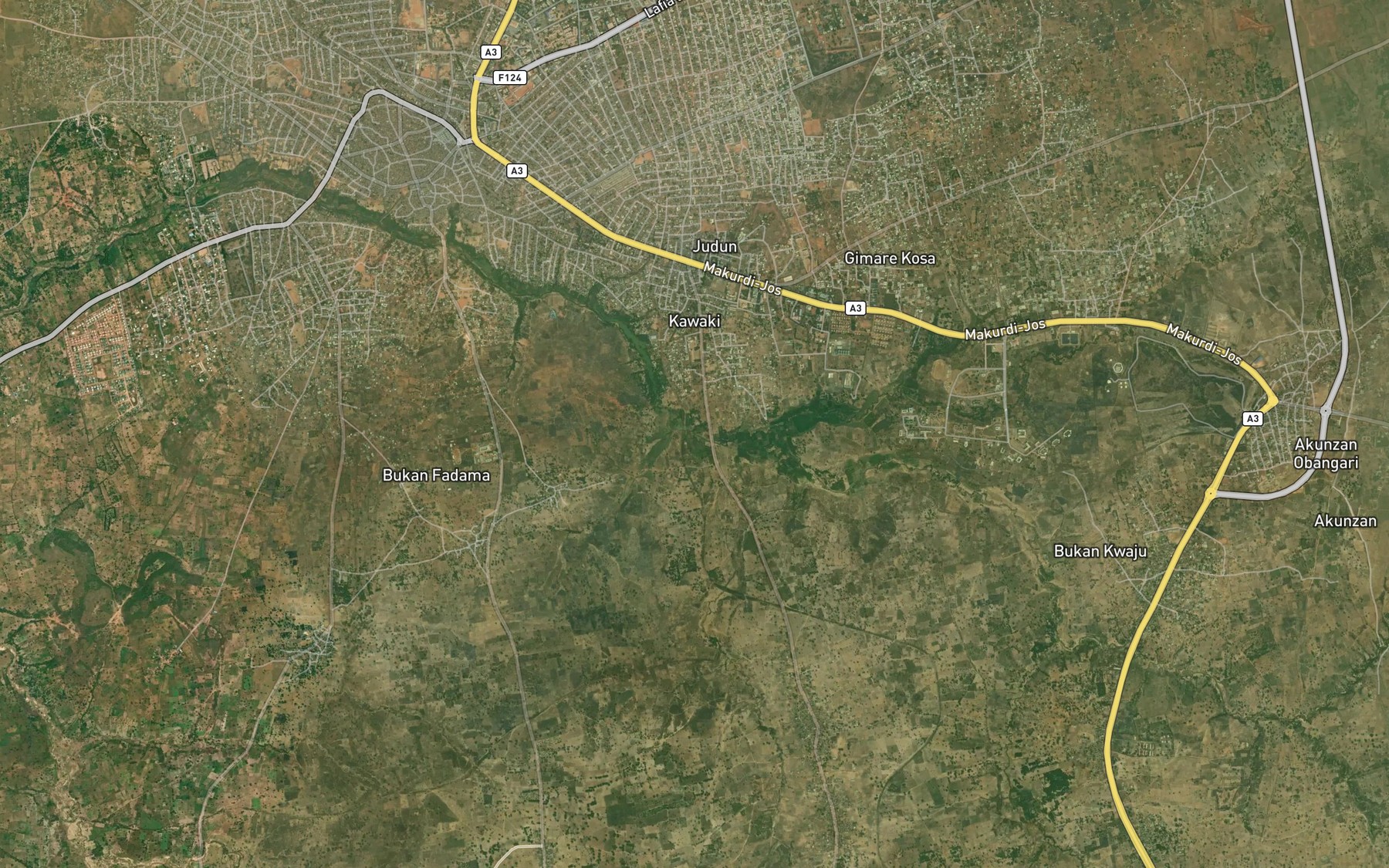 Satellite map of the Angoro