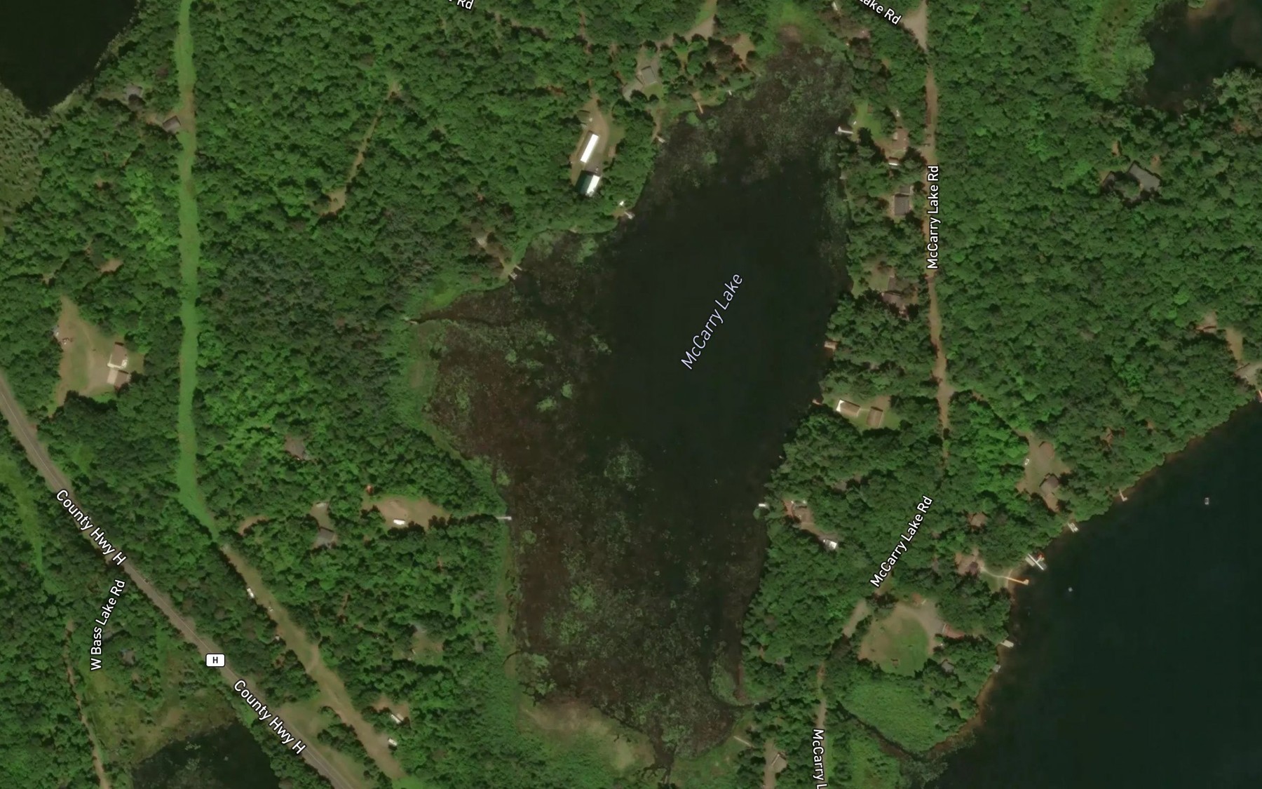 Satellite map of the McCarry Lake