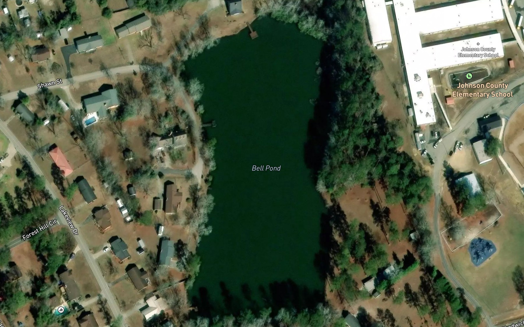 Satellite map of the Bell Pond