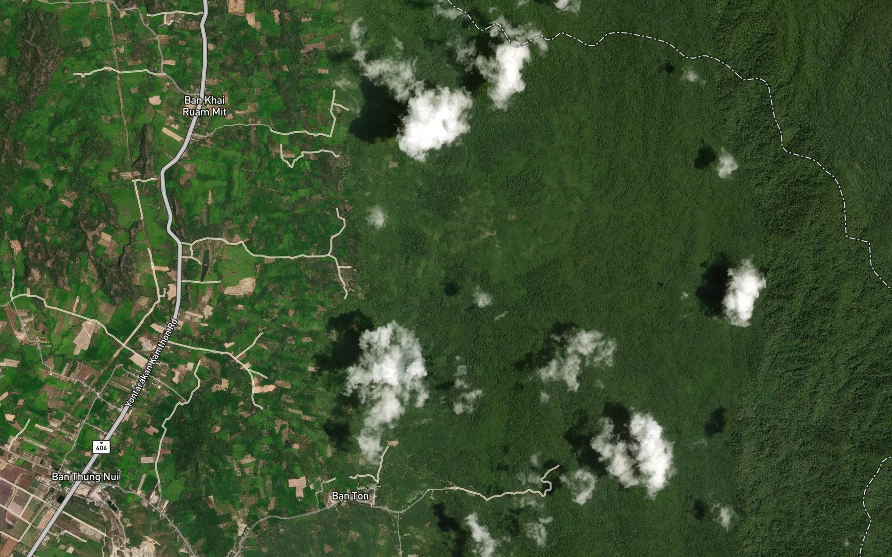 Satellite map of the Nam Tok Nai Chiang