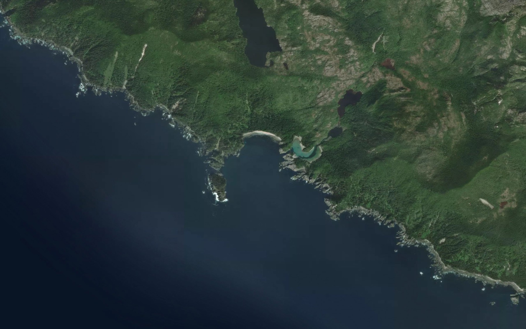 Satellite map of the Puffin Cove