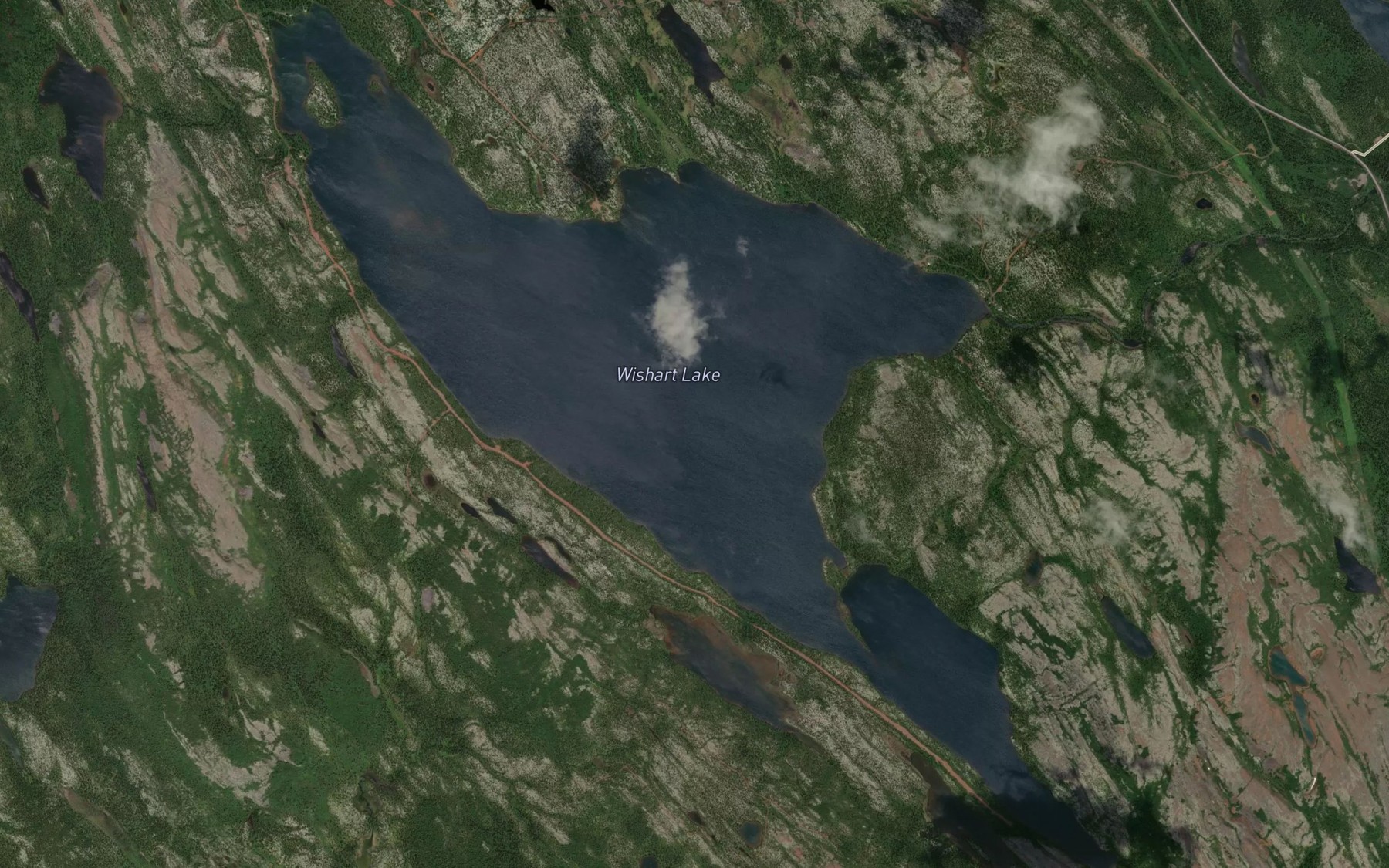 Satellite map of the Wishart Lake