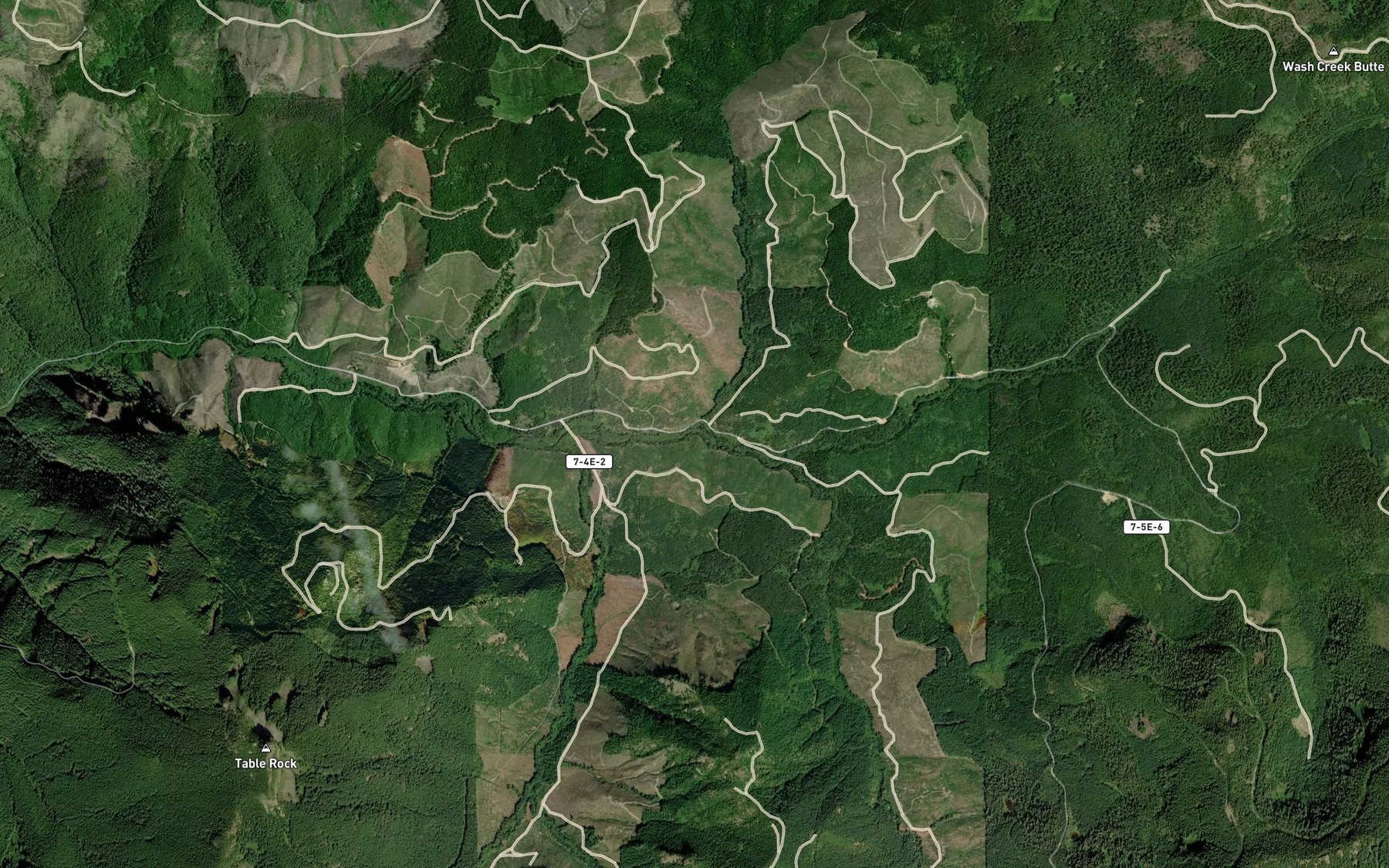 Satellite map of the Hunter Creek