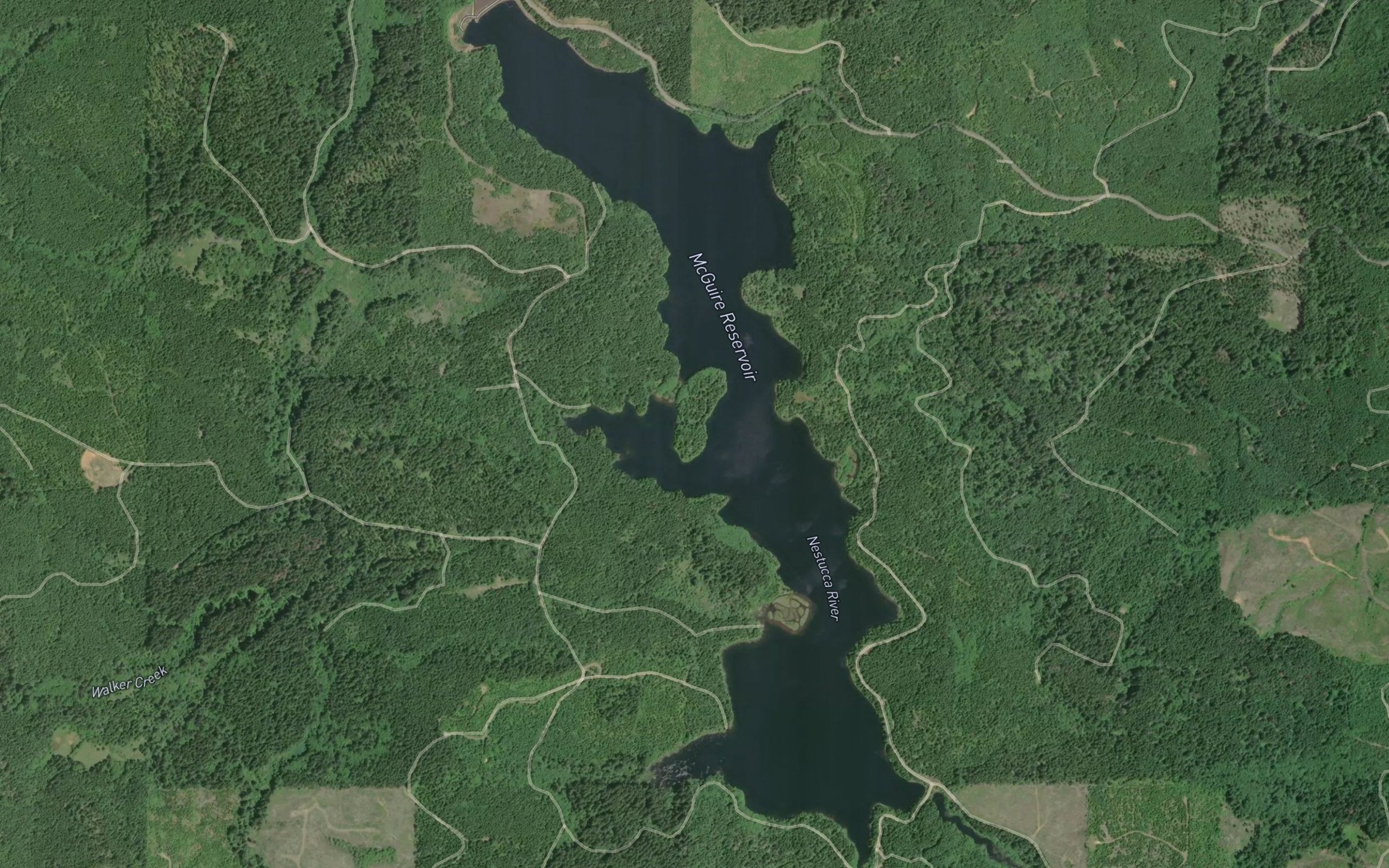 Satellite map of the McGuire Reservoir