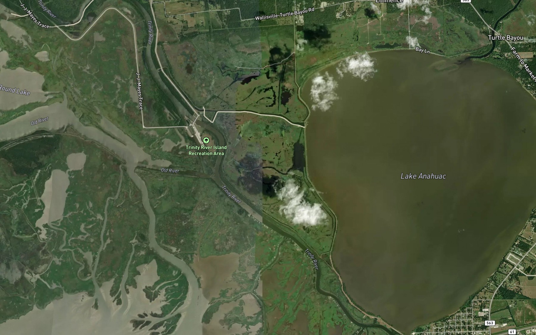 Satellite map of the Smith Bayou
