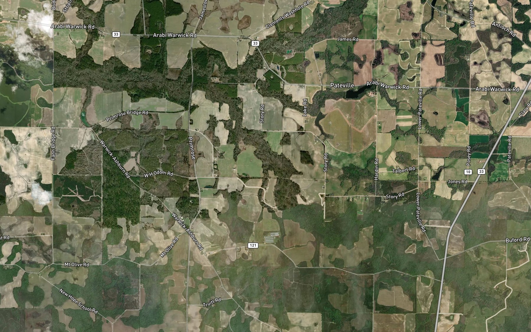 Satellite map of the Rattlesnake Branch