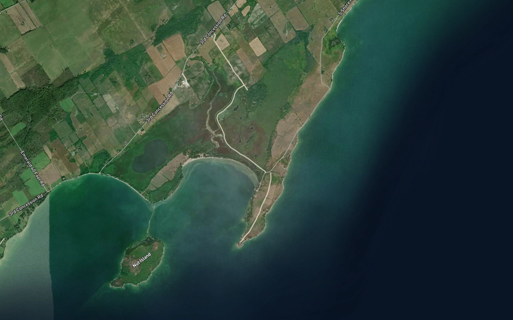 Satellite map of the Long Point Bay