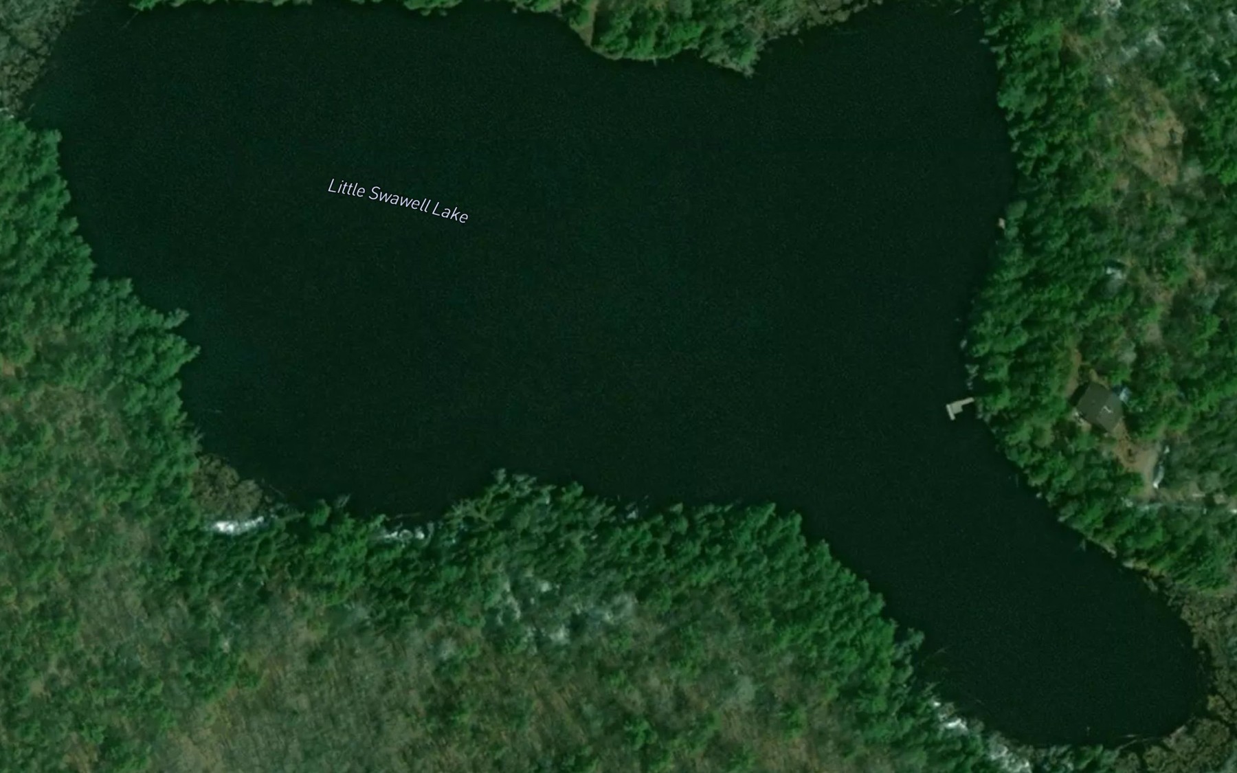 Satellite map of the Little Swawell Lake