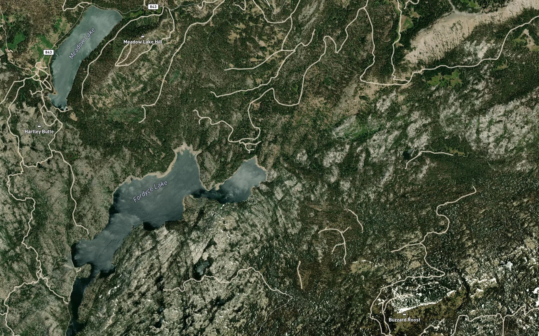 Satellite map of the North Creek