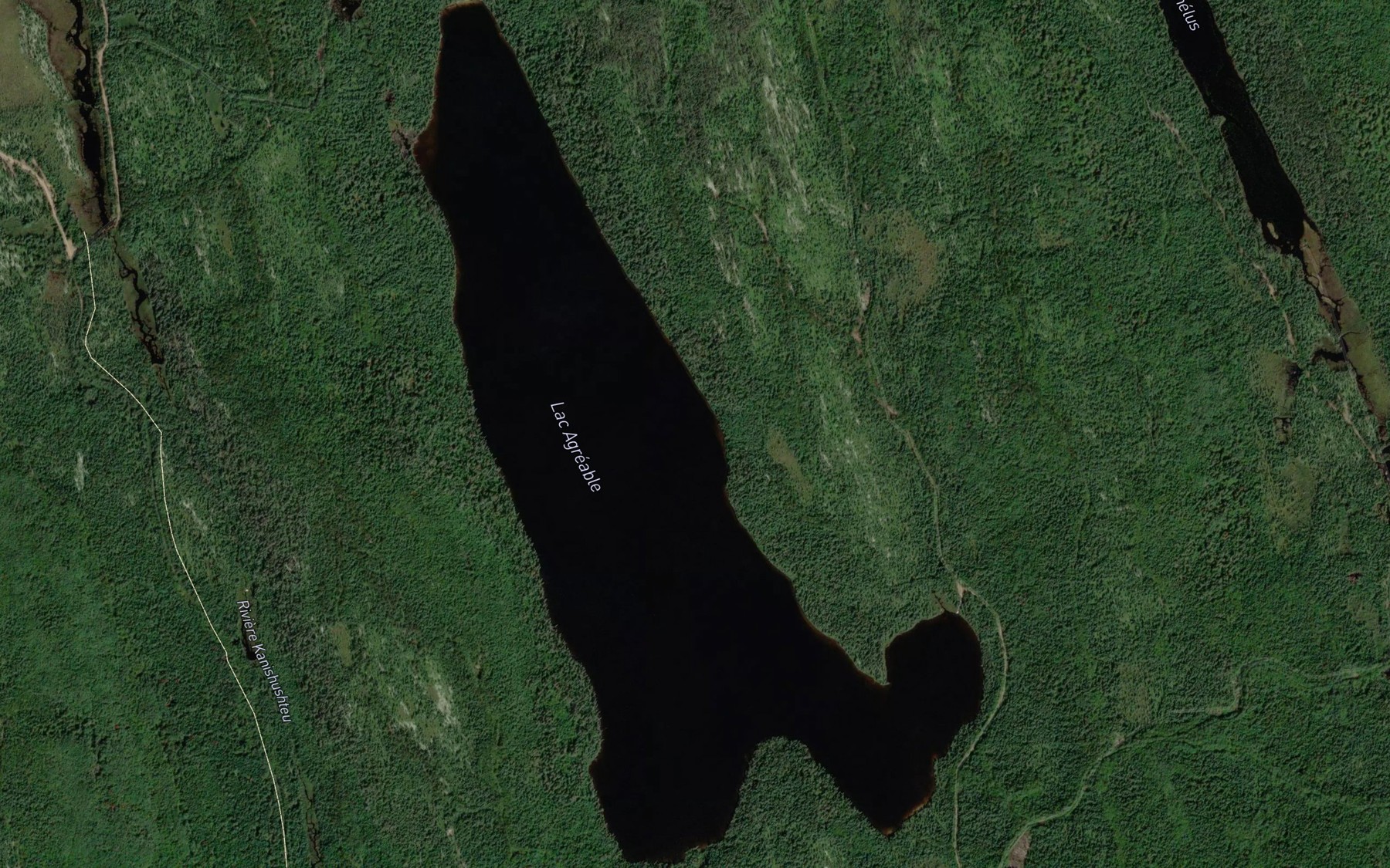Satellite map of the Lac Agreable