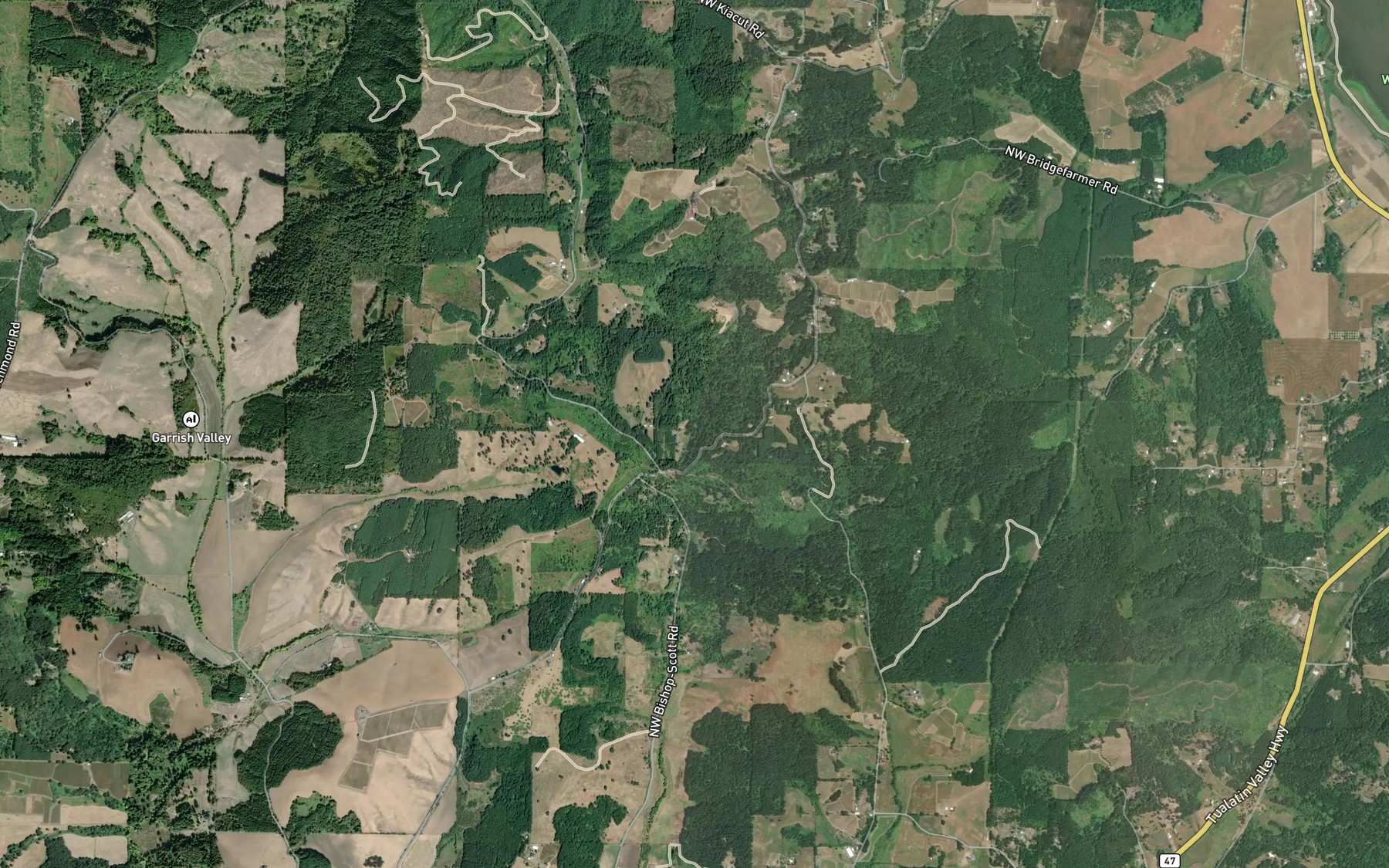 Satellite map of the Earnest Reservoir