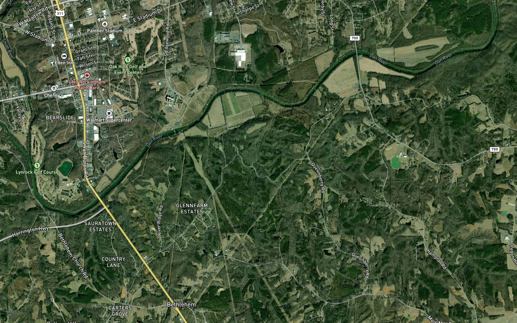Satellite map of the Machine Creek