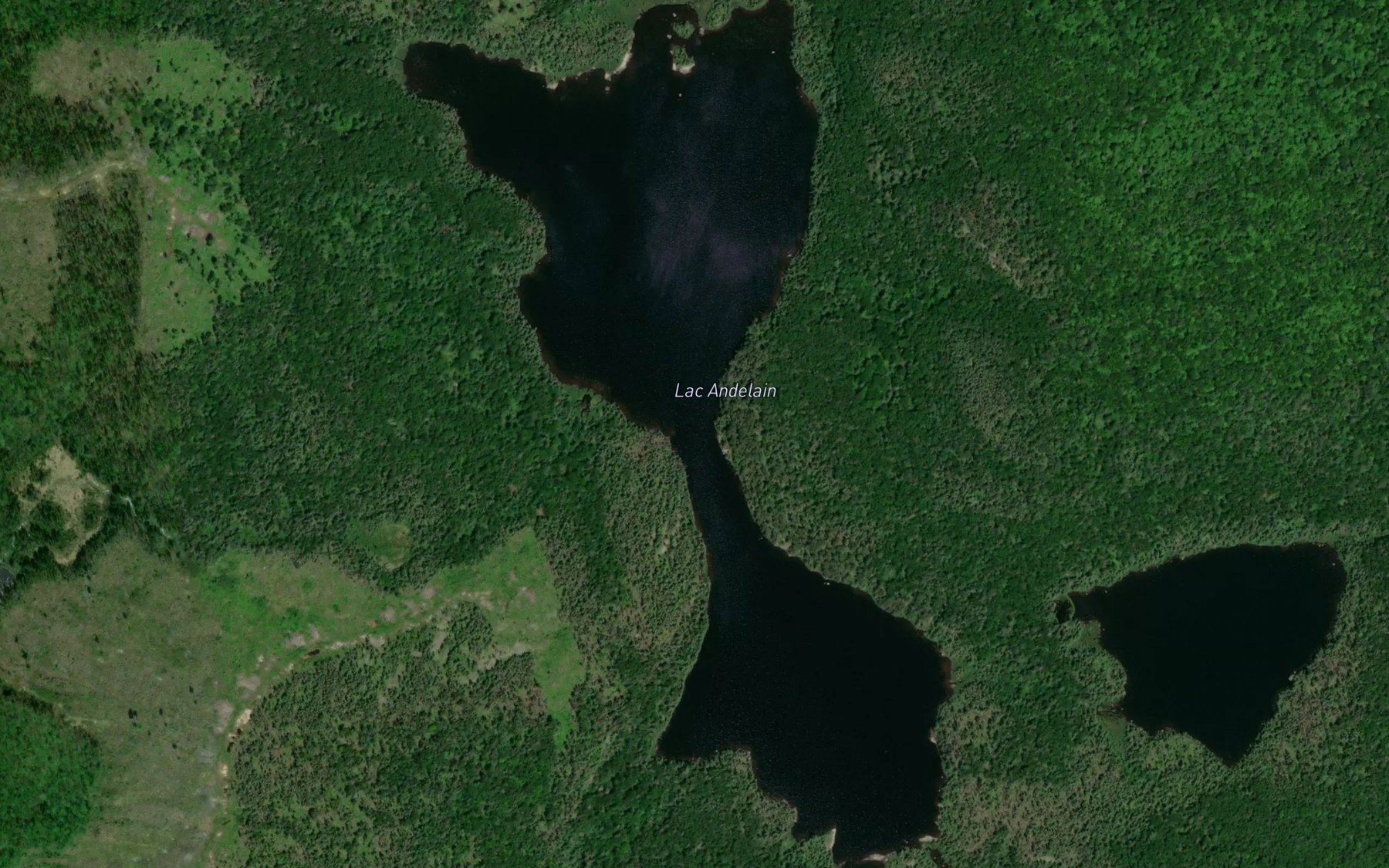 Satellite map of the Lac Andelain