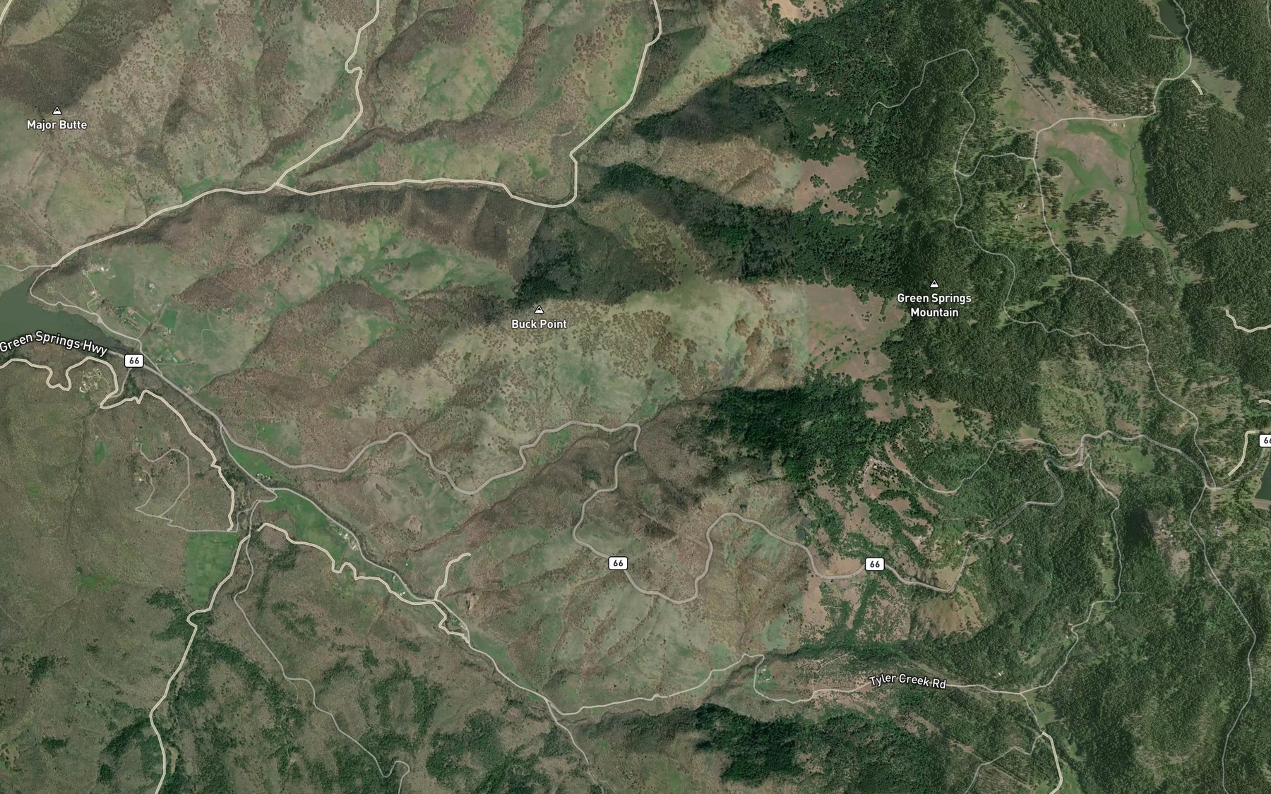 Satellite map of the Green Springs