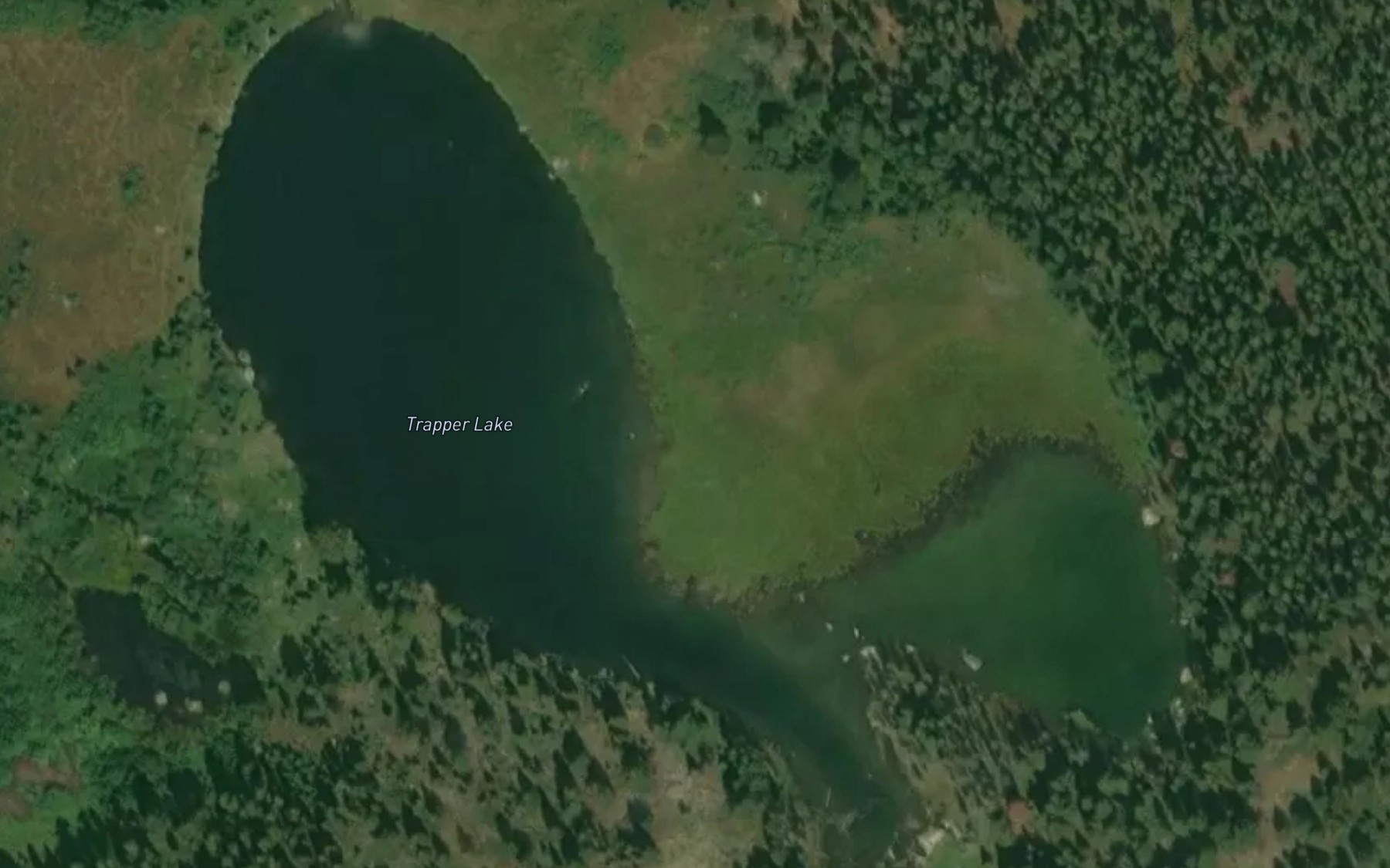 Satellite map of the Trapper Lake