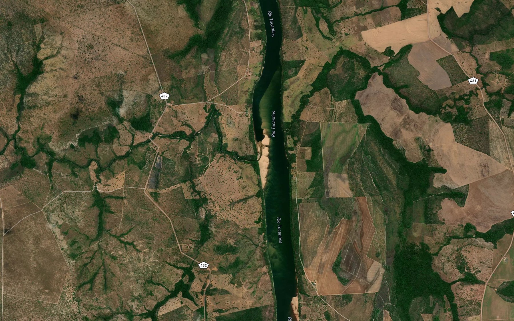 Satellite map of the Rio Feio