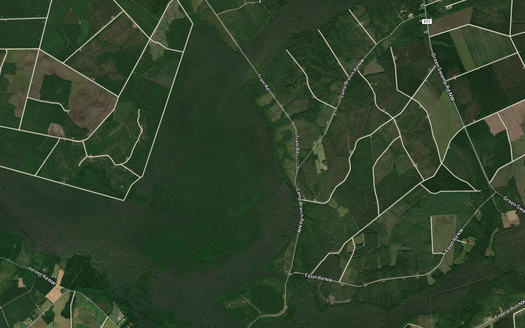 Satellite map of the Second Cross Swamp