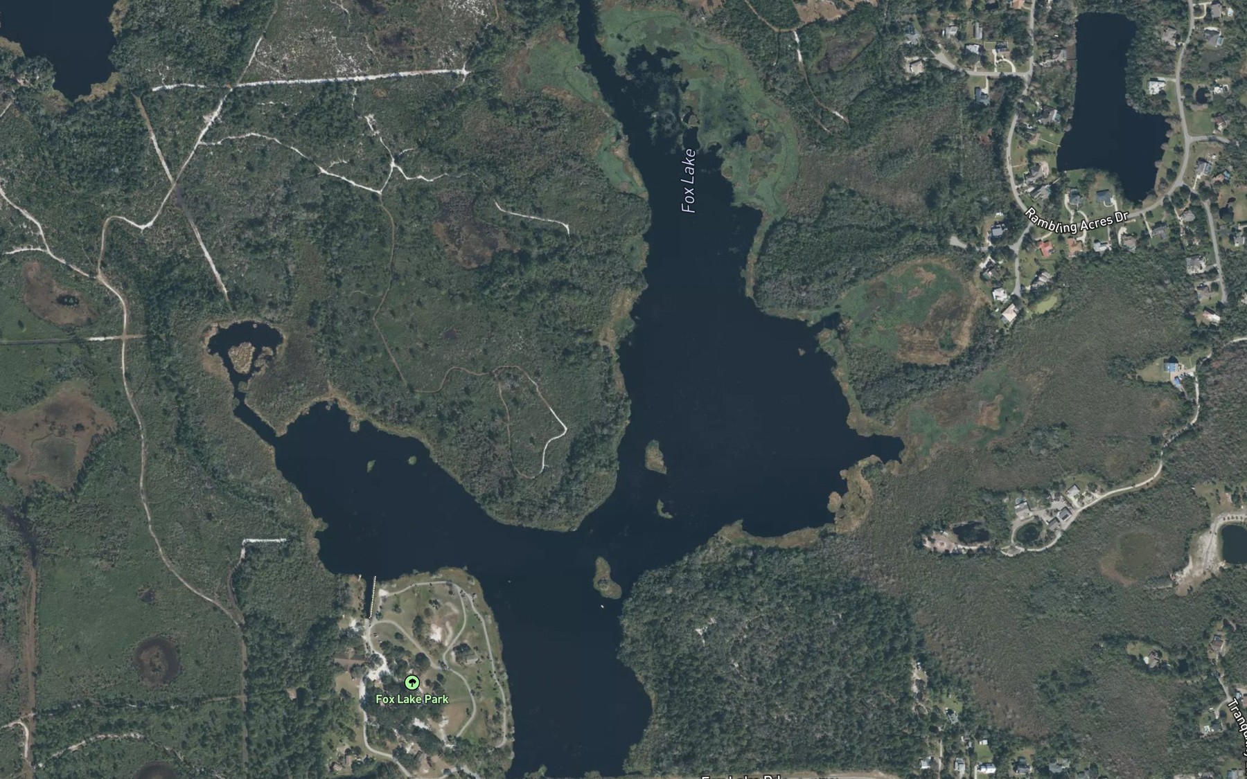 Satellite map of the Fox Lake