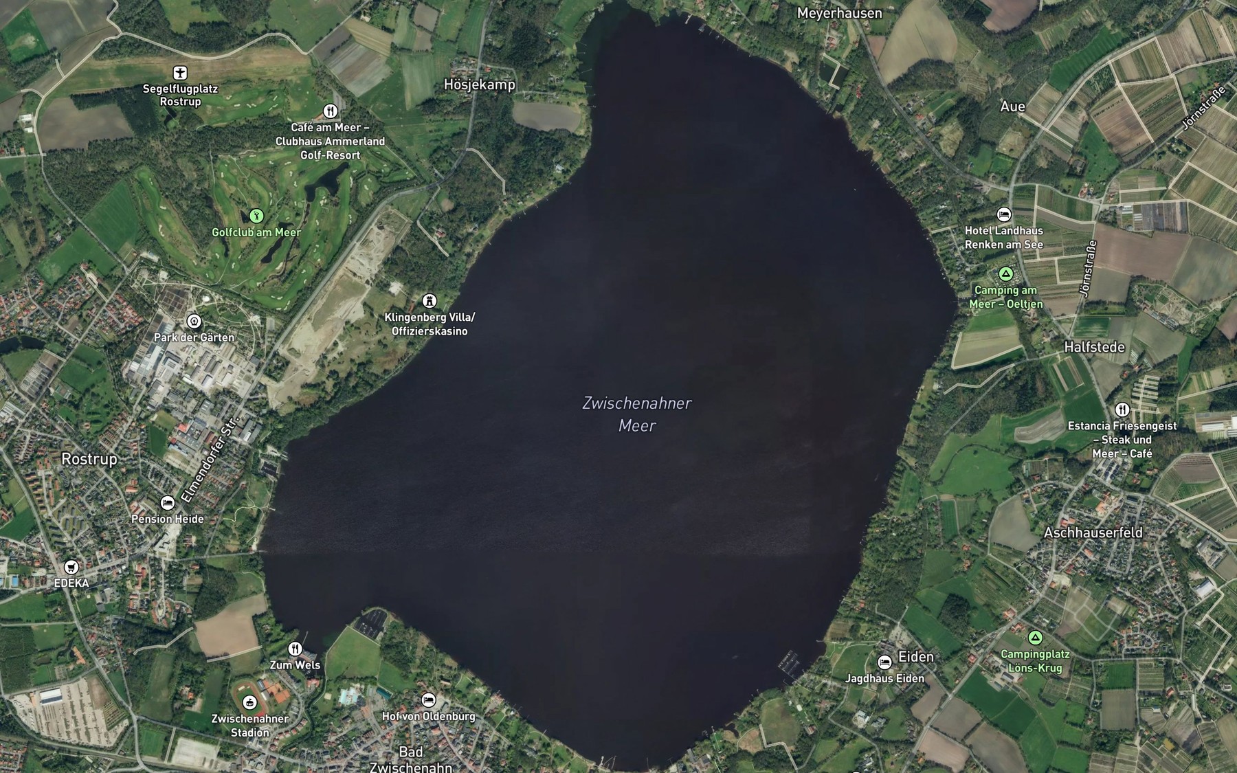 Satellite map of the Zwischenahner Meer