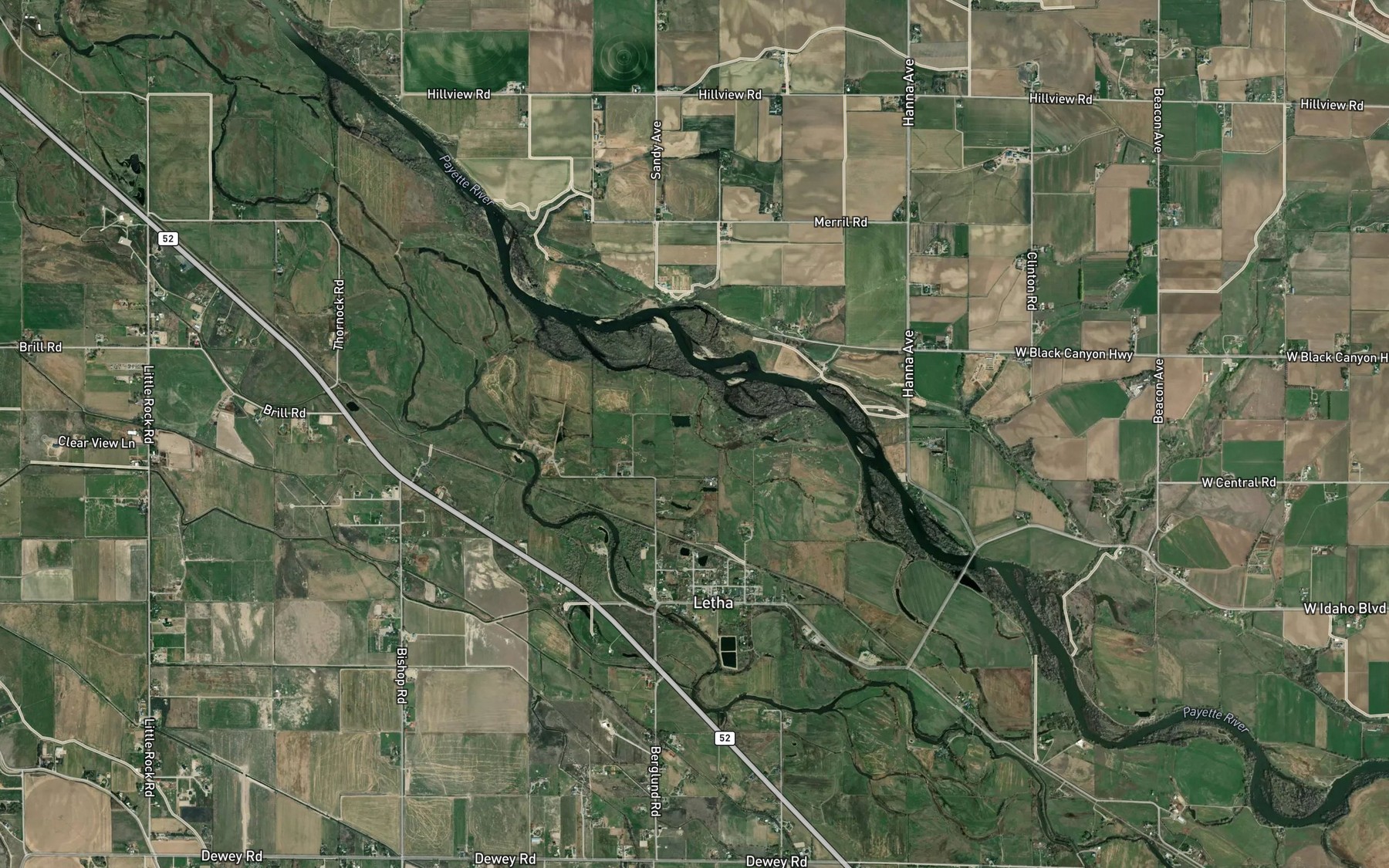 Satellite map of the Patton Riggs Ditch