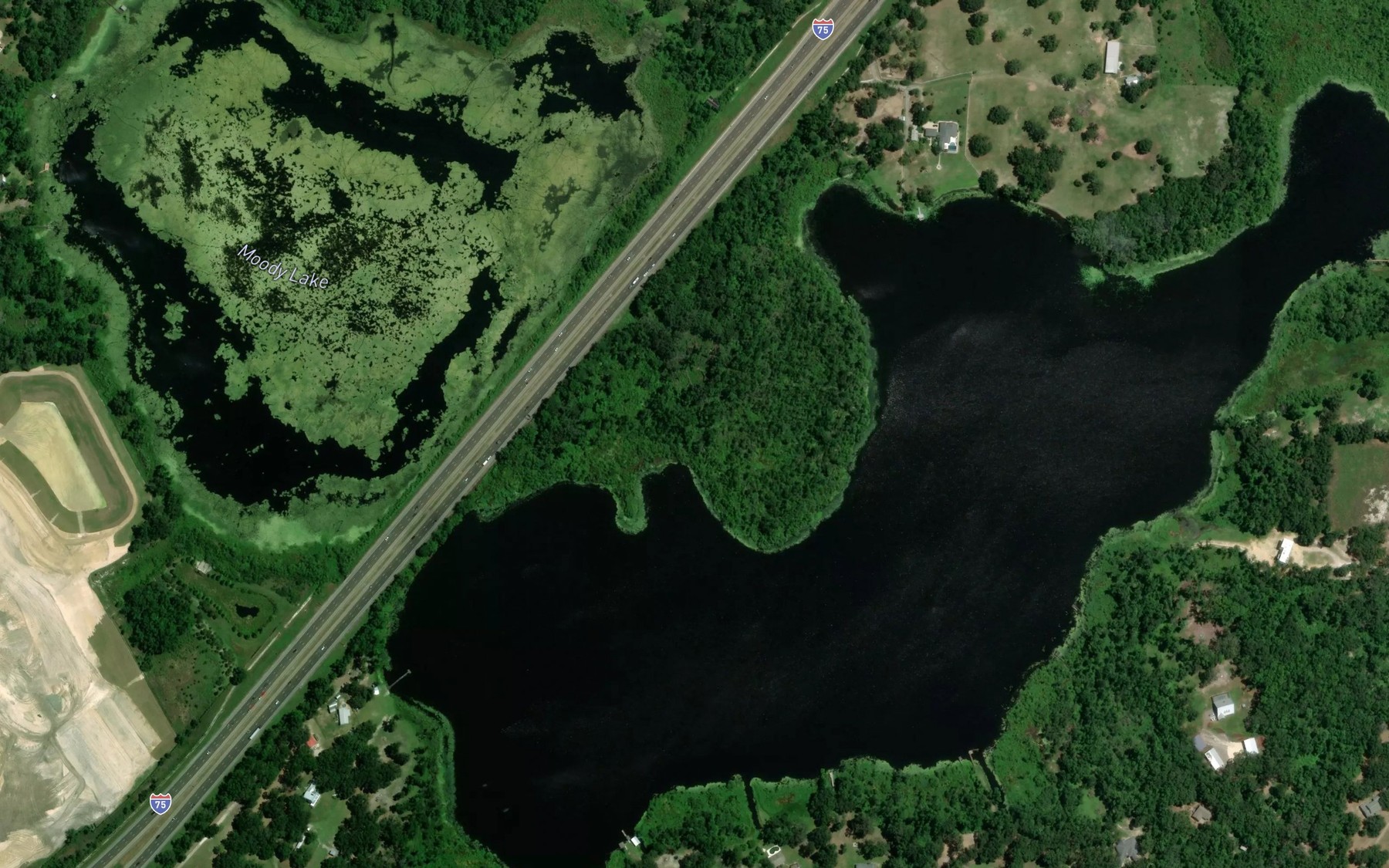 Satellite map of the Moody Lake