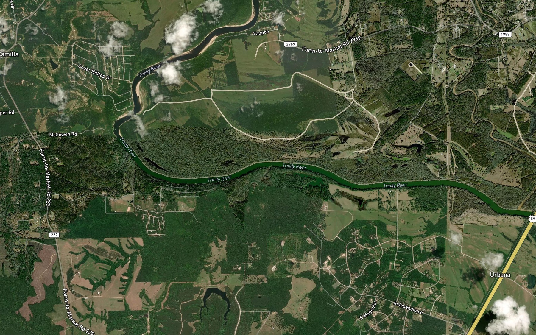 Satellite map of the Huffman Creek