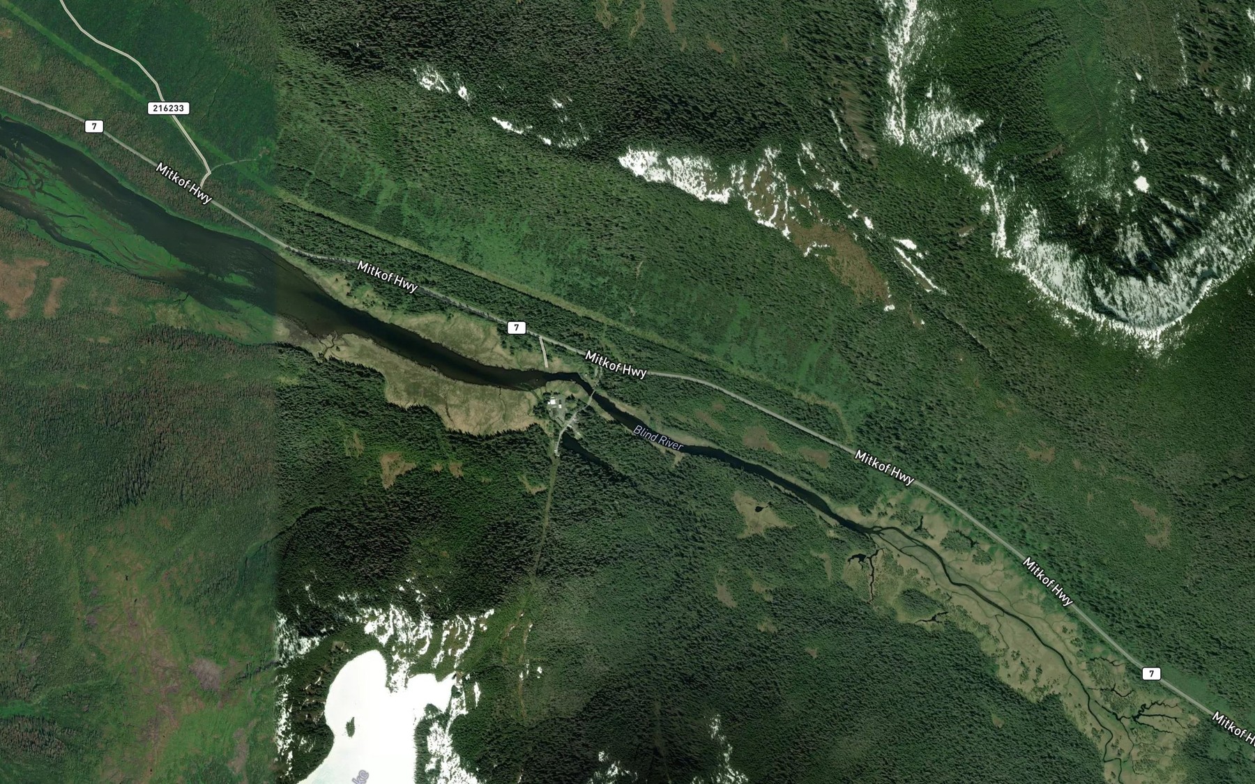 Satellite map of the Blind River